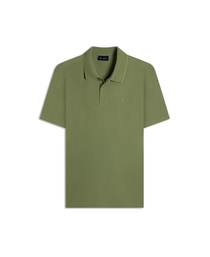 Polo Pima Interlock Verde Oliva