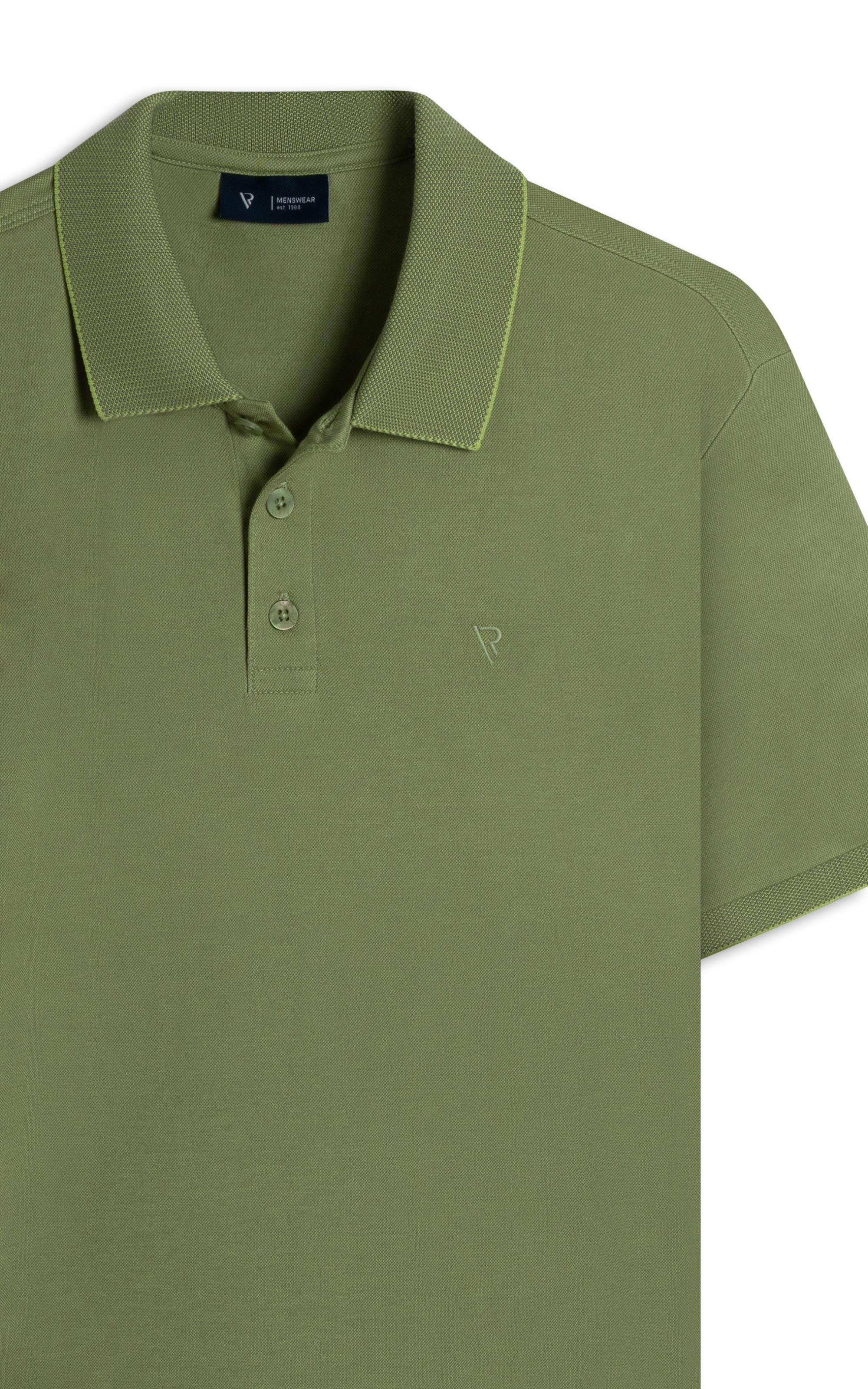 Polo Pima Interlock Verde Oliva