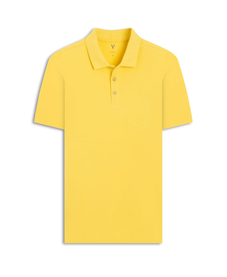Polo Piquet Básica Amarelo Claro