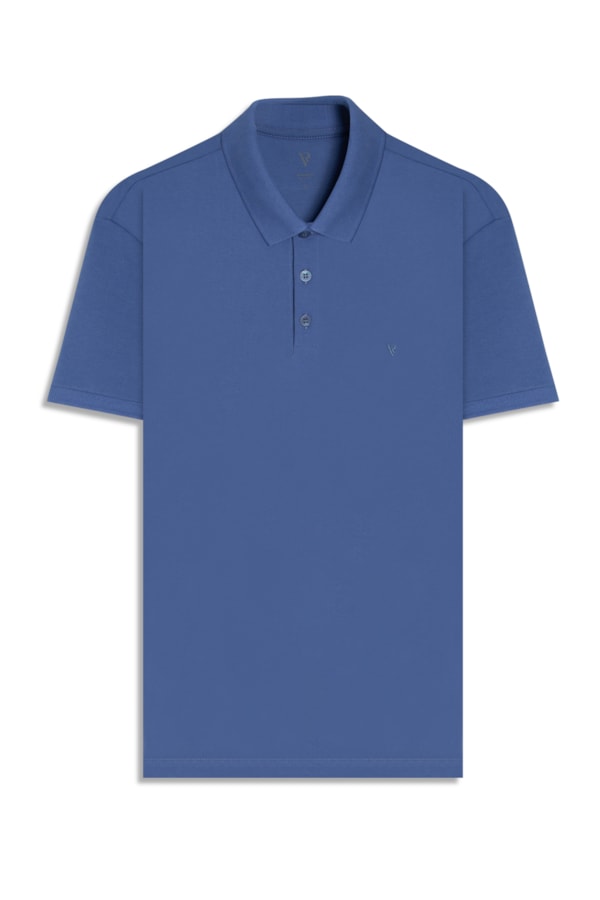 Polo Piquet Básica Azul Jeans