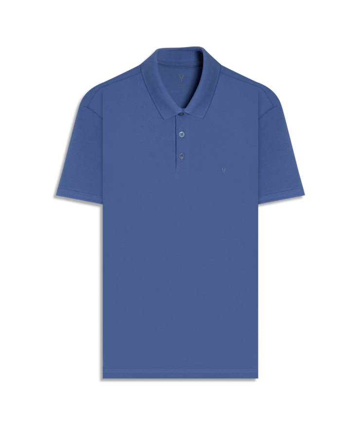 Polo Piquet Básica Azul Jeans