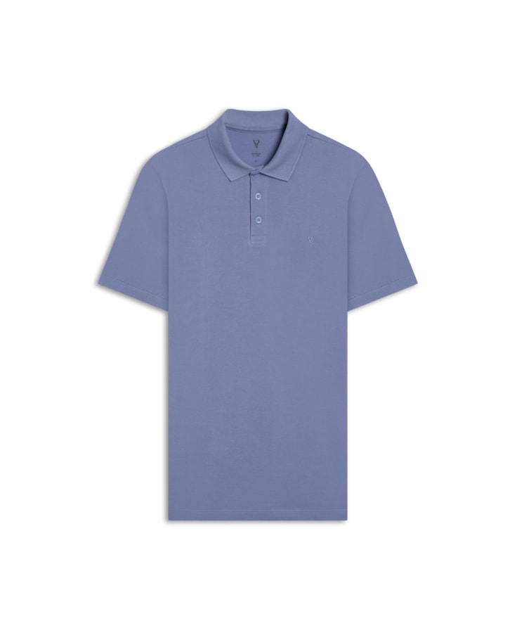 Polo Piquet Básica Azul Medio              