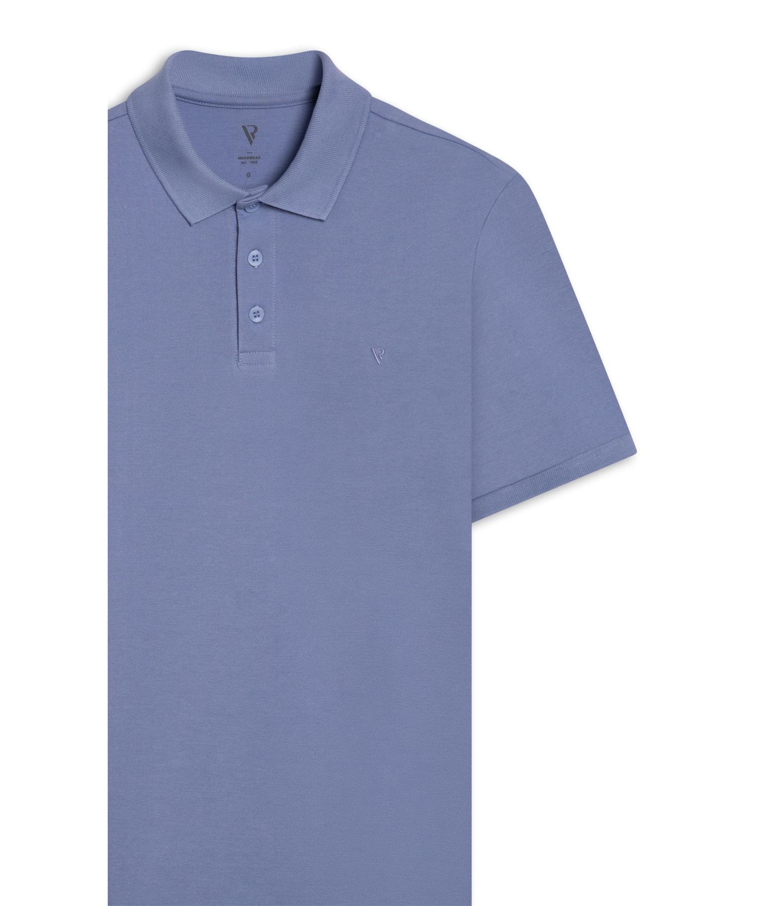 Polo Piquet Básica Azul Medio              