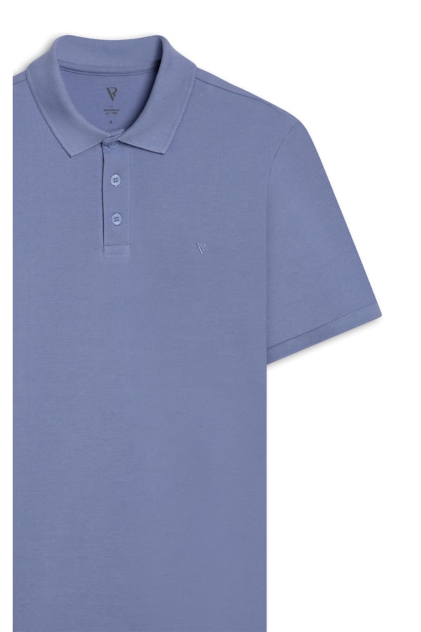 Polo Piquet Básica Azul Medio              