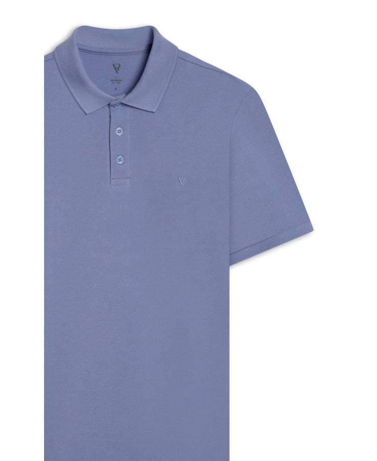 Polo Piquet Básica Azul Medio              