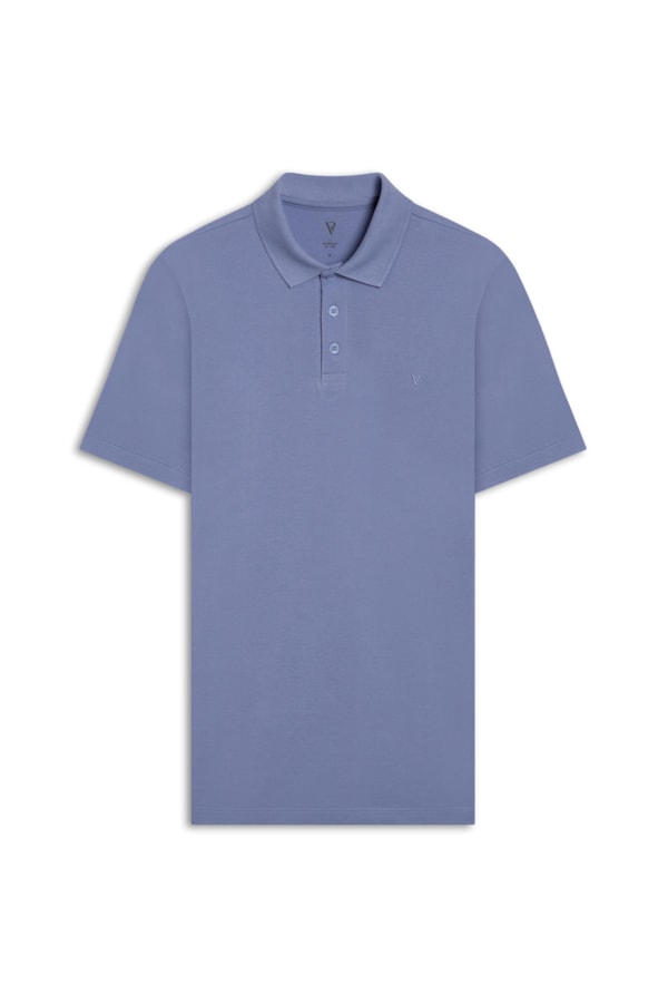 Polo Piquet Básica Azul Medio              