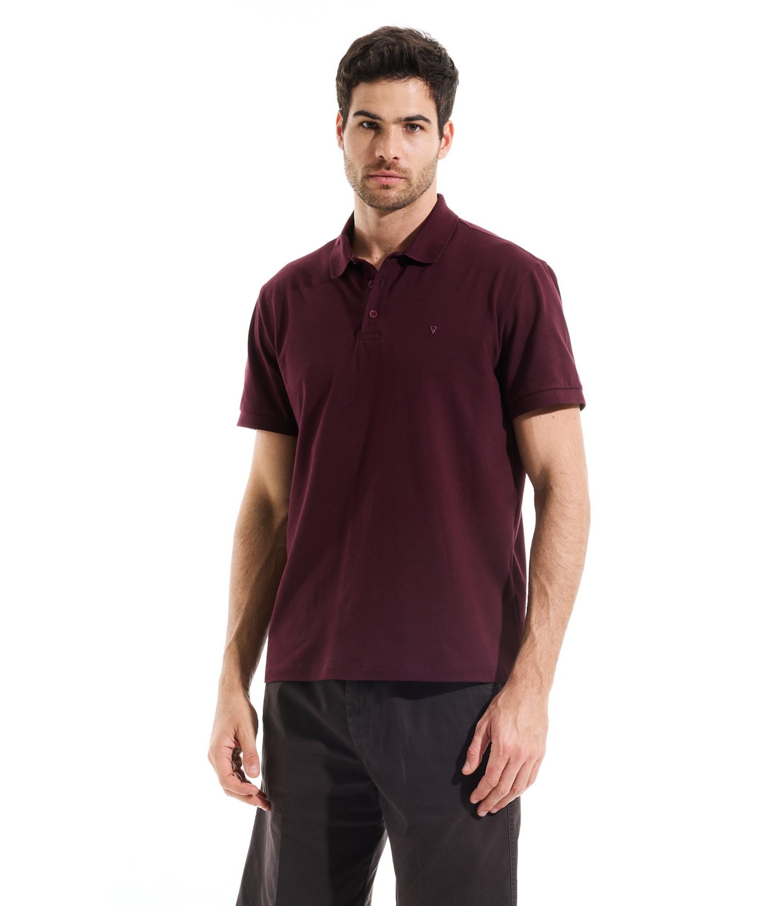 Polo Piquet Básica Bordeaux