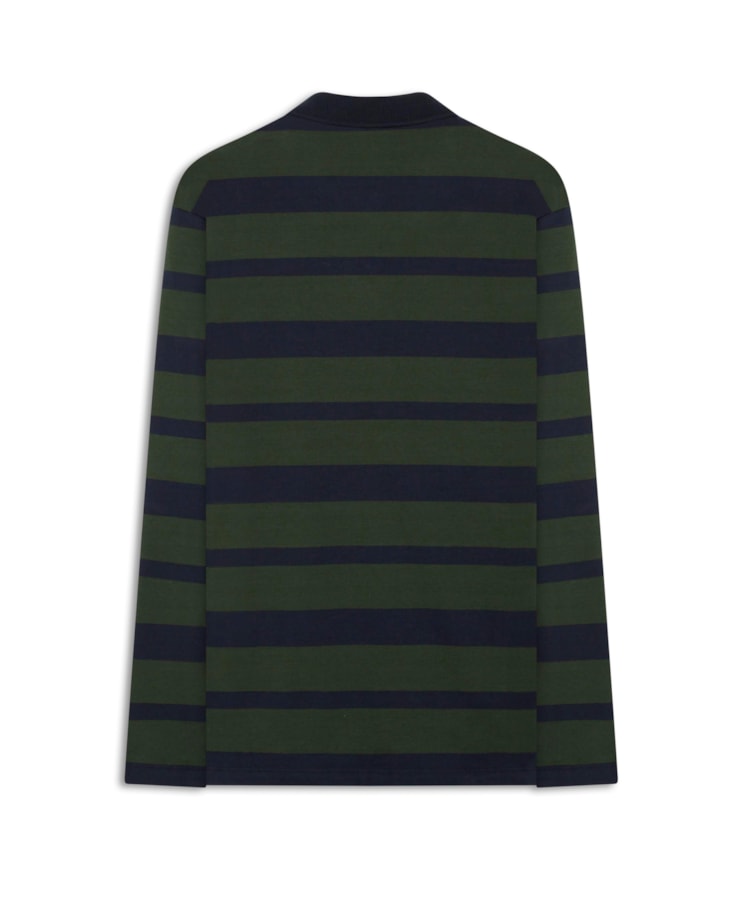 Polo Piquet Berna Stripe Verde Escuro