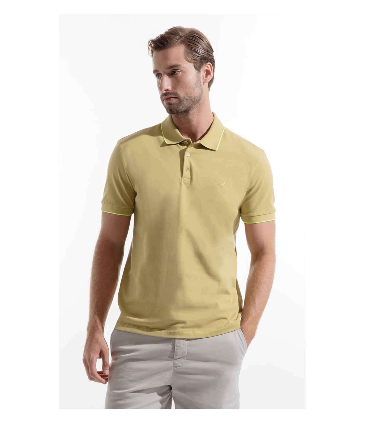 Polo Piquet Frieze Mostarda