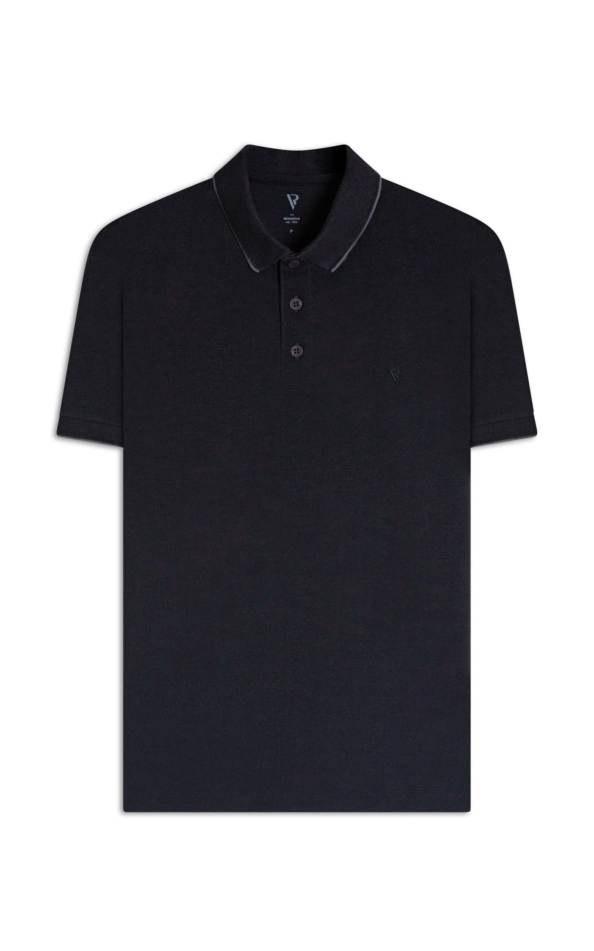 Polo Piquet Frieze Preto