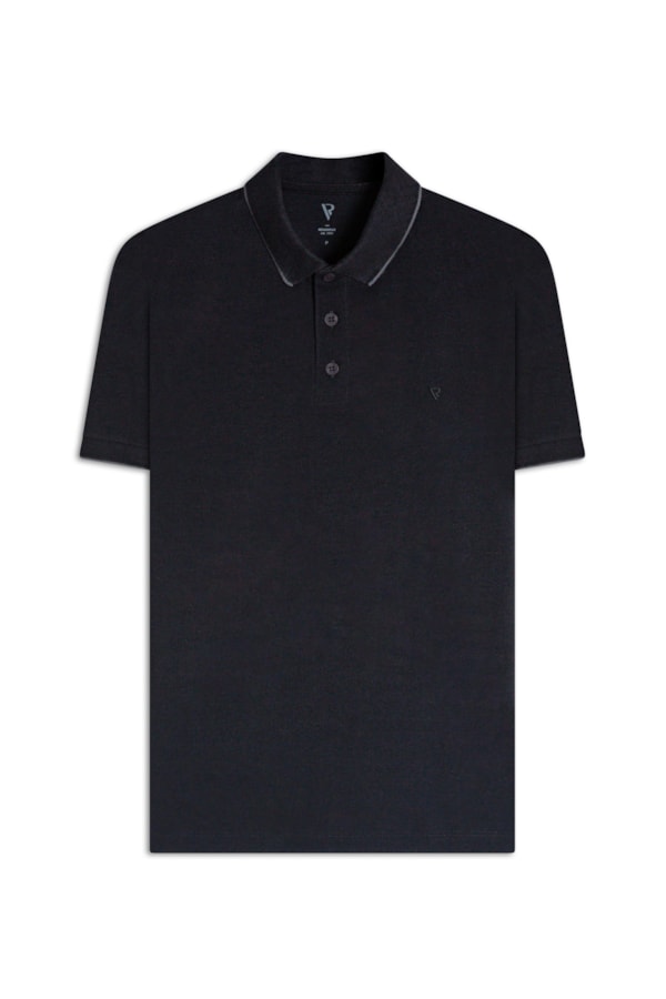Polo Piquet Frieze Preto