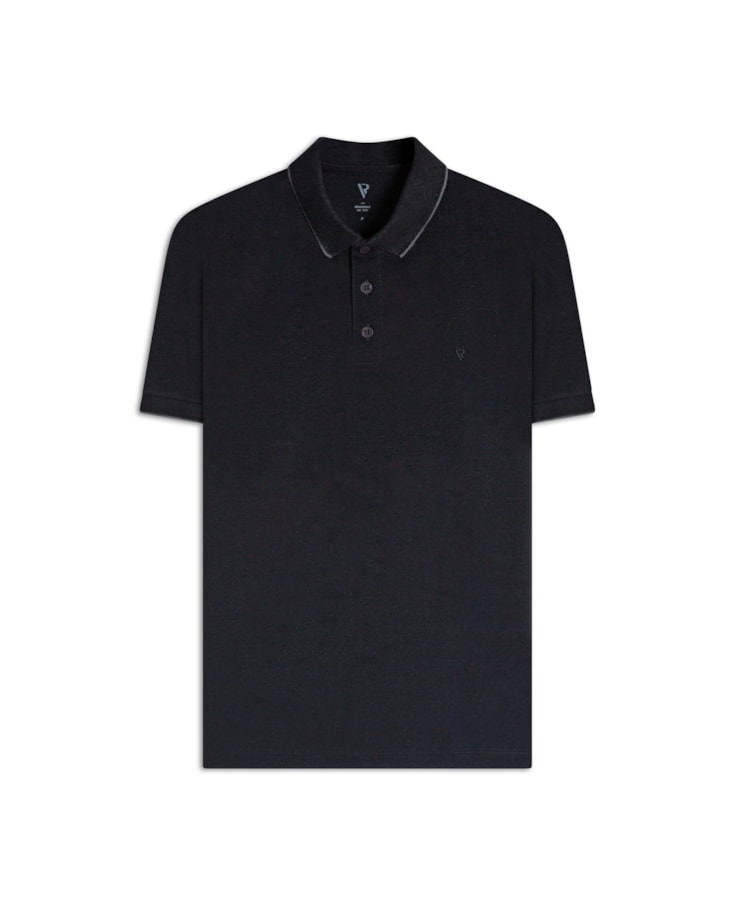 Polo Piquet Frieze Preto