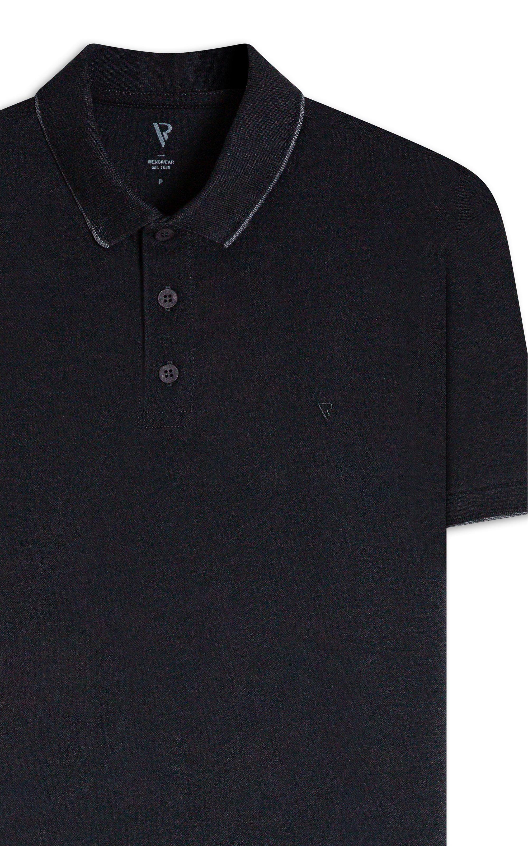 Polo Piquet Frieze Preto