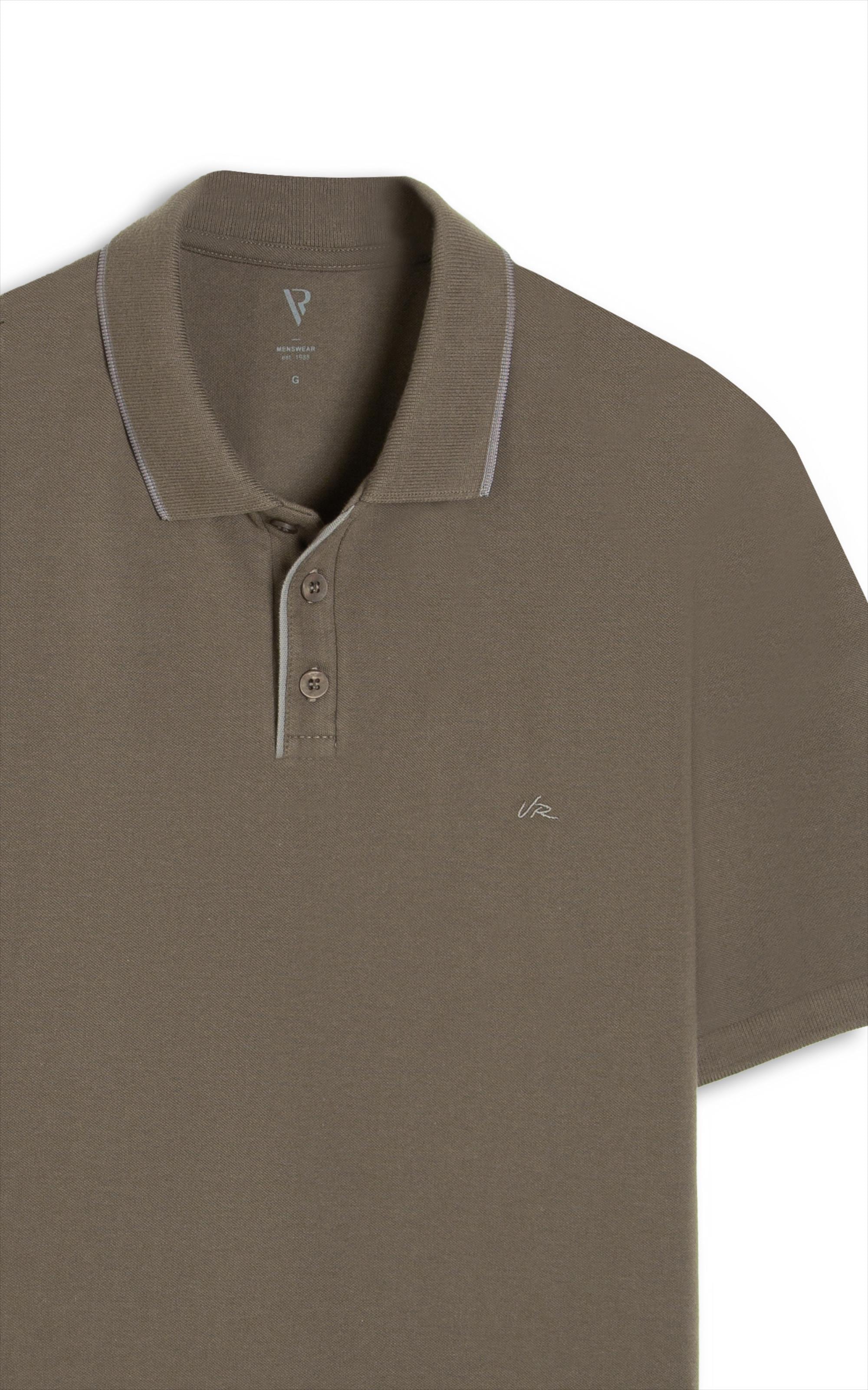 Polo Piquet Frize Detail Tabaco