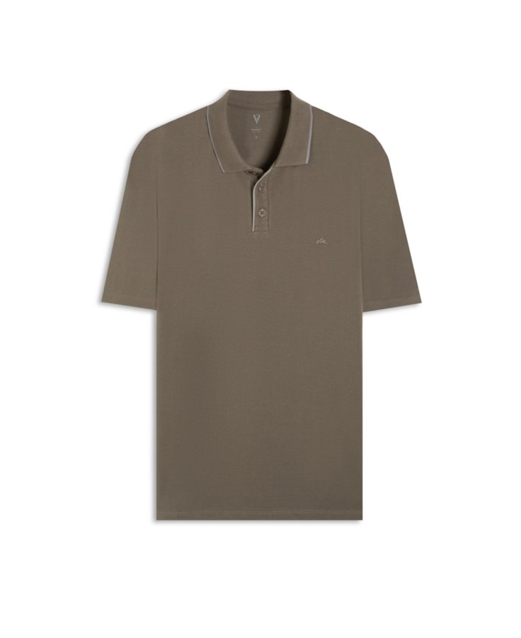 Polo Piquet Frize Detail Tabaco
