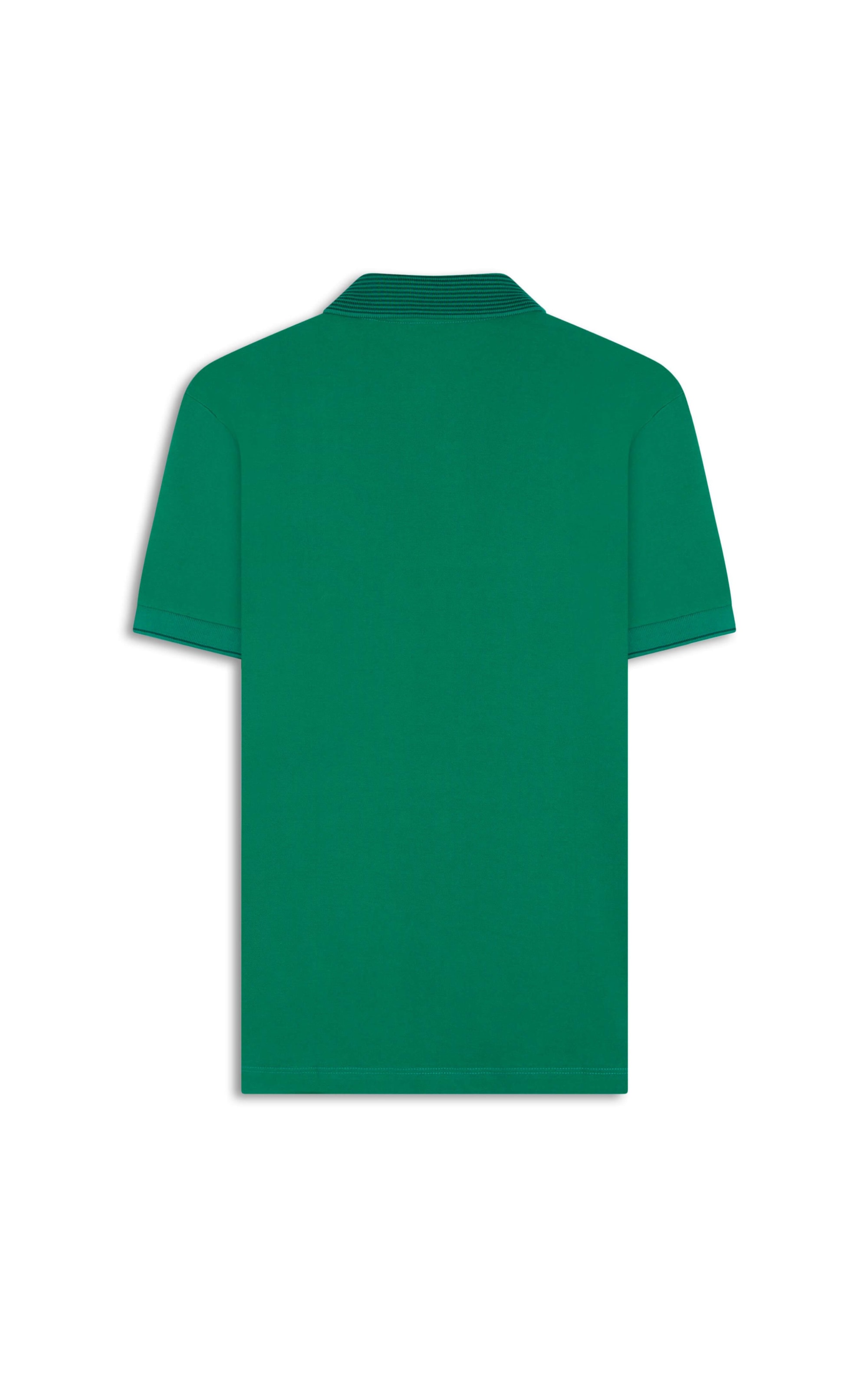 Polo Píquet Jacquard Stripe Verde Bandeira