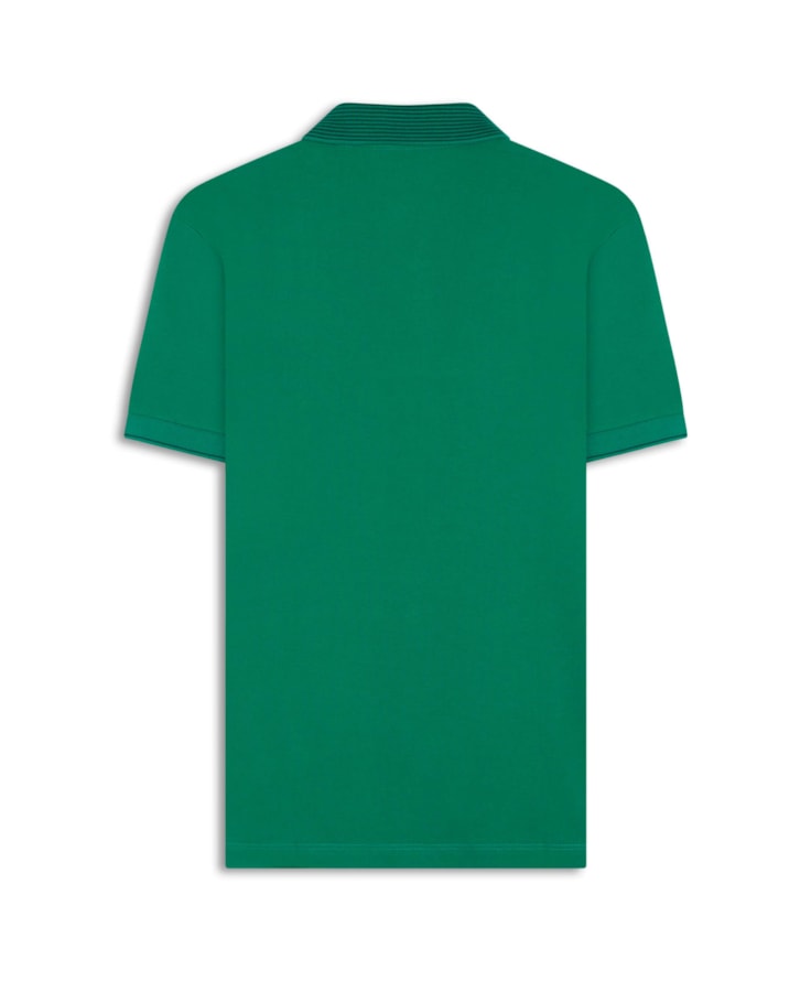 Polo Píquet Jacquard Stripe Verde Bandeira