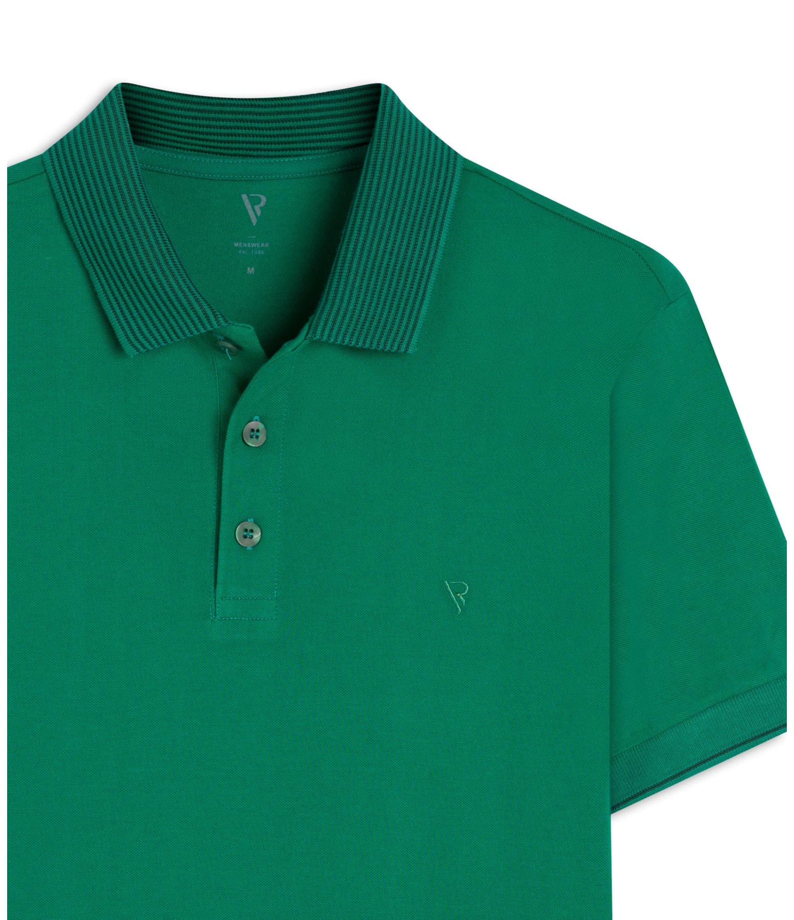 Polo Píquet Jacquard Stripe Verde Bandeira