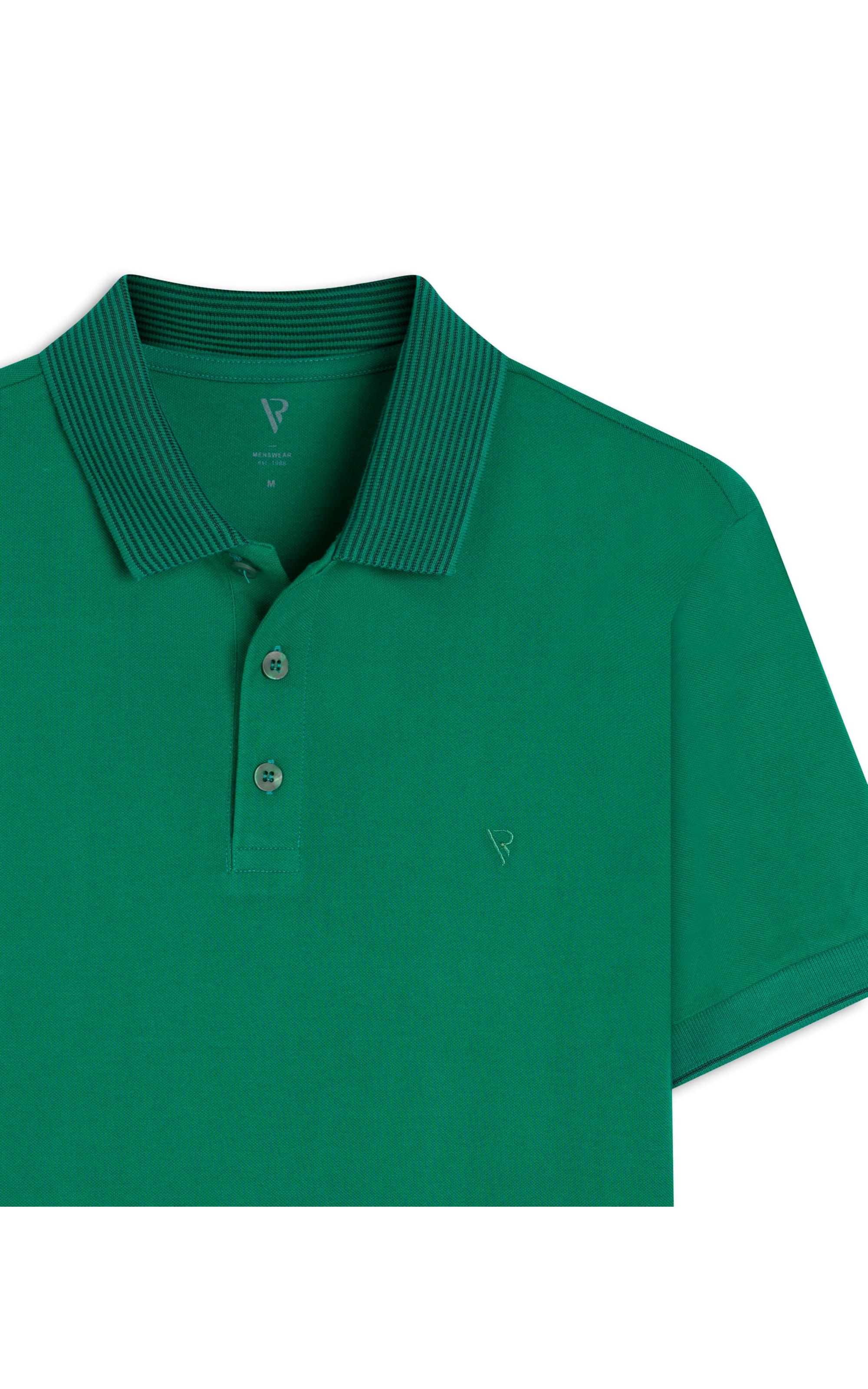 Polo Píquet Jacquard Stripe Verde Bandeira