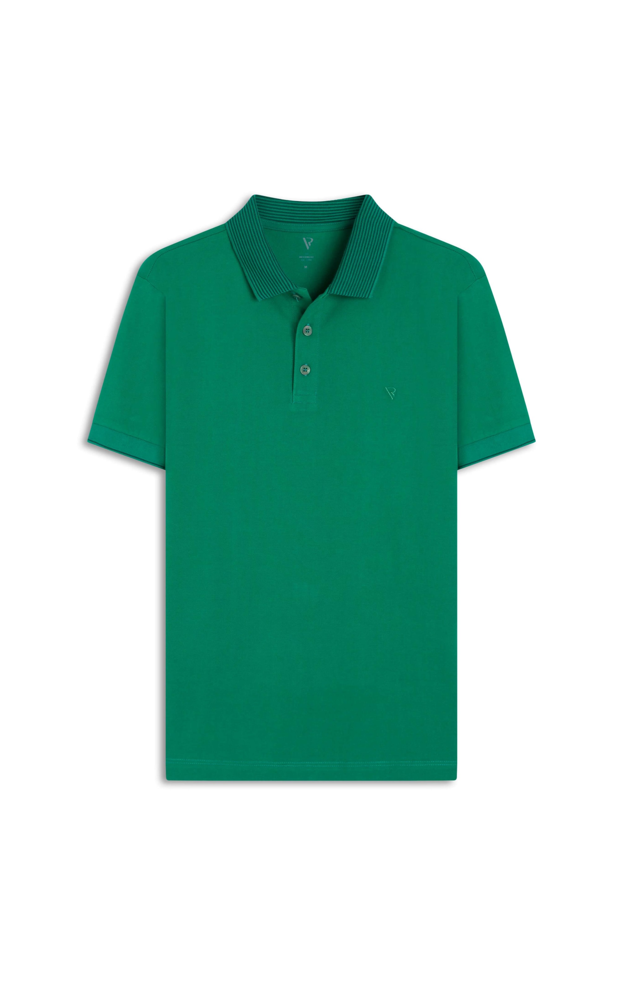 Polo Píquet Jacquard Stripe Verde Bandeira