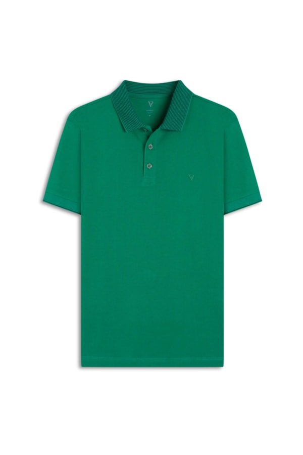 Polo Píquet Jacquard Stripe Verde Bandeira