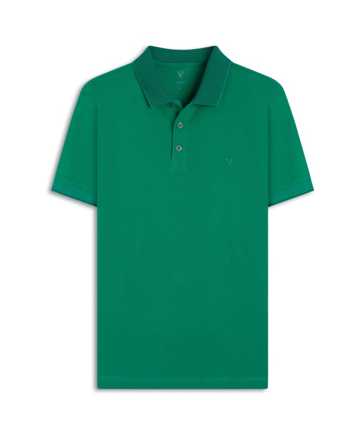 Polo Píquet Jacquard Stripe Verde Bandeira