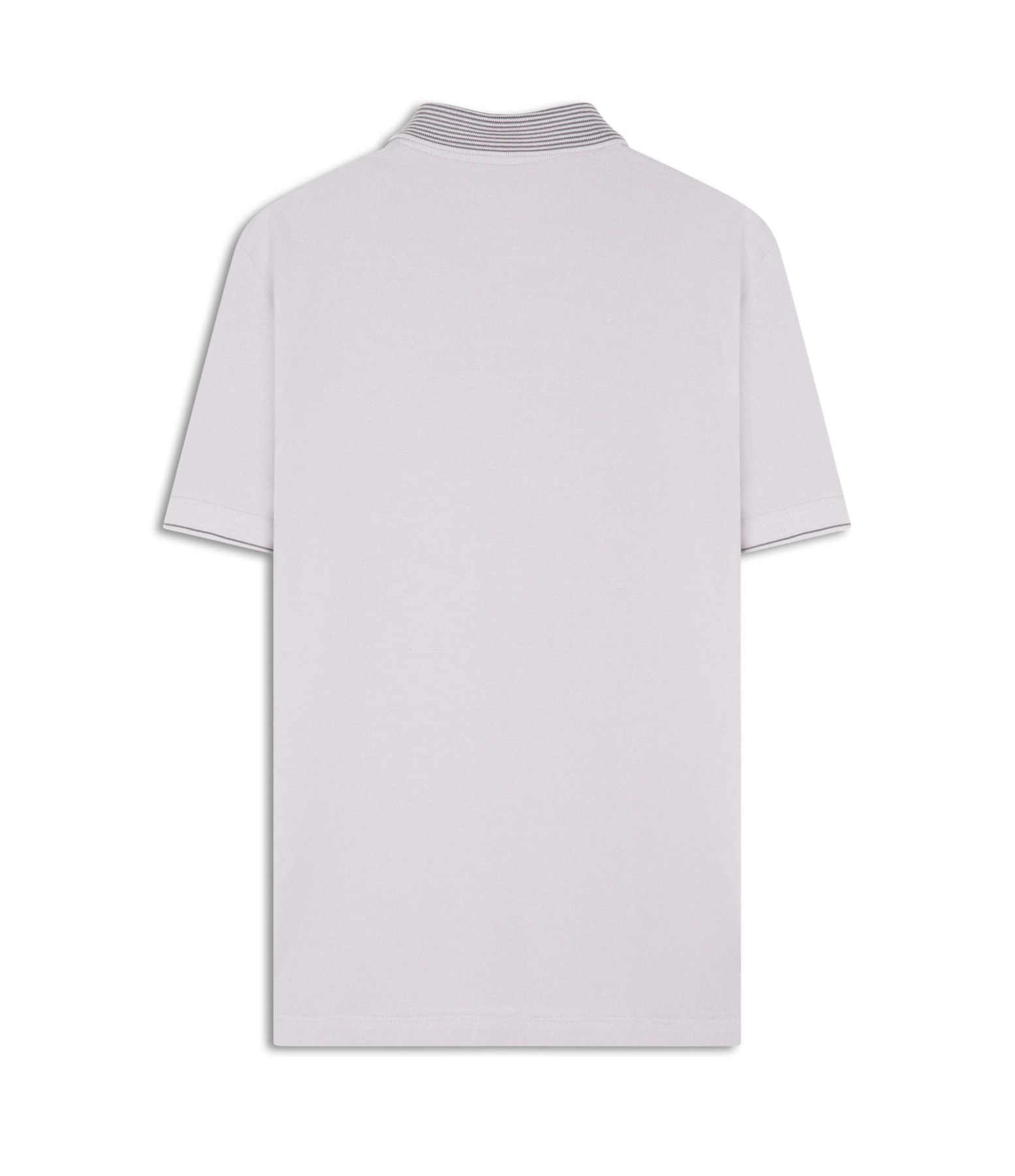 Polo Píquet Jacquard Stripe White Gray