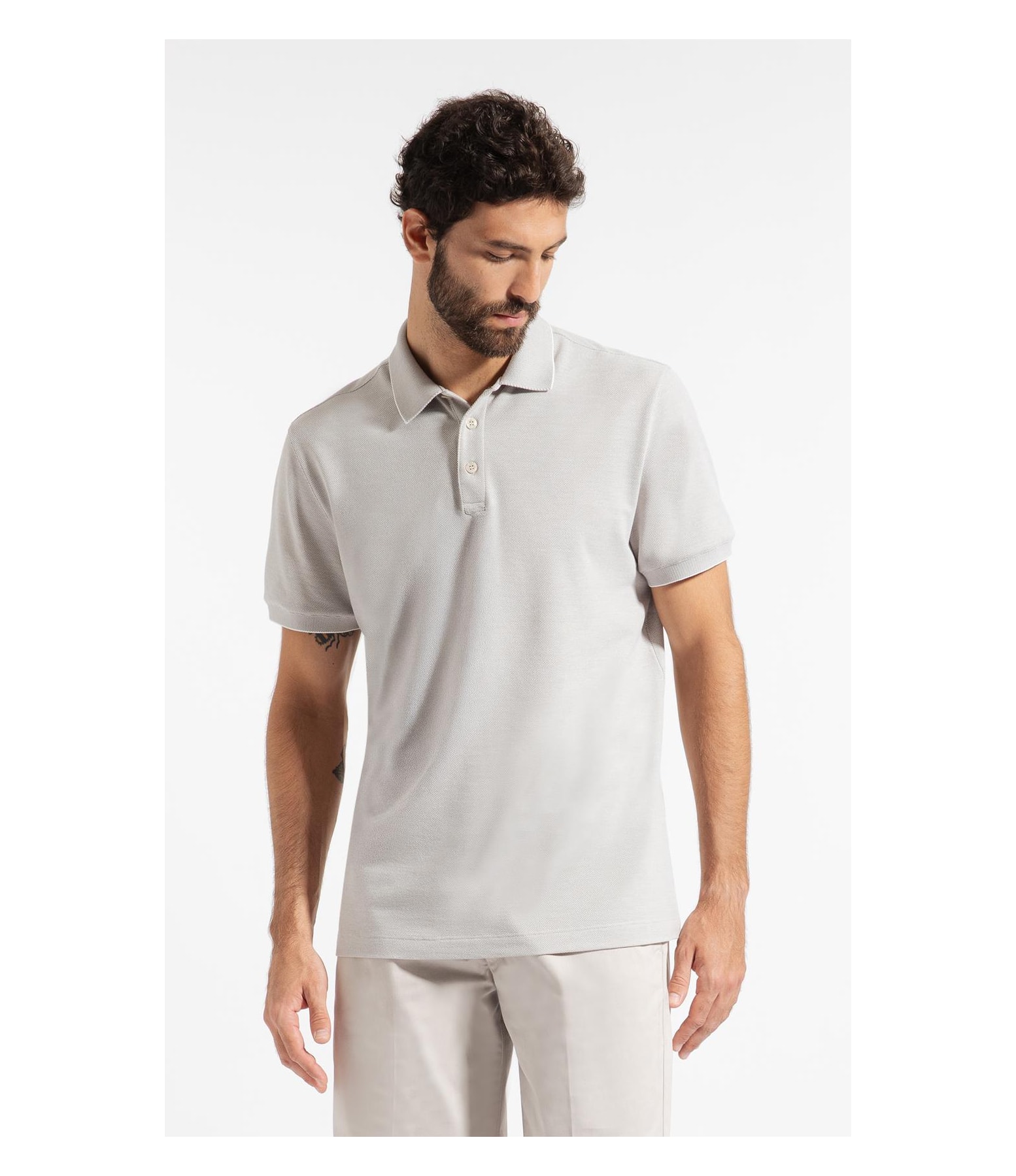 Polo Piquet Juno Cinza Claro