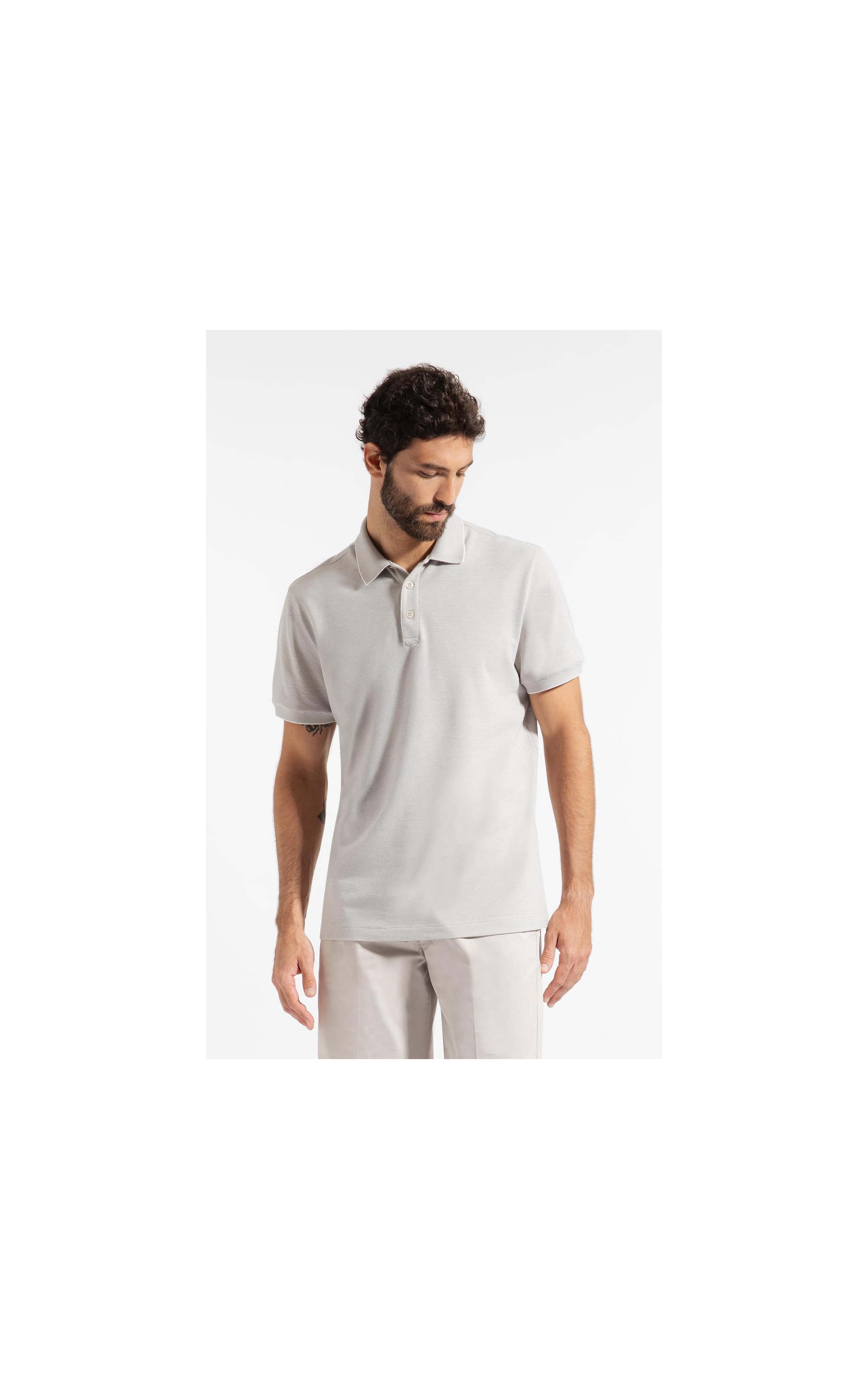 Polo Piquet Juno Cinza Claro