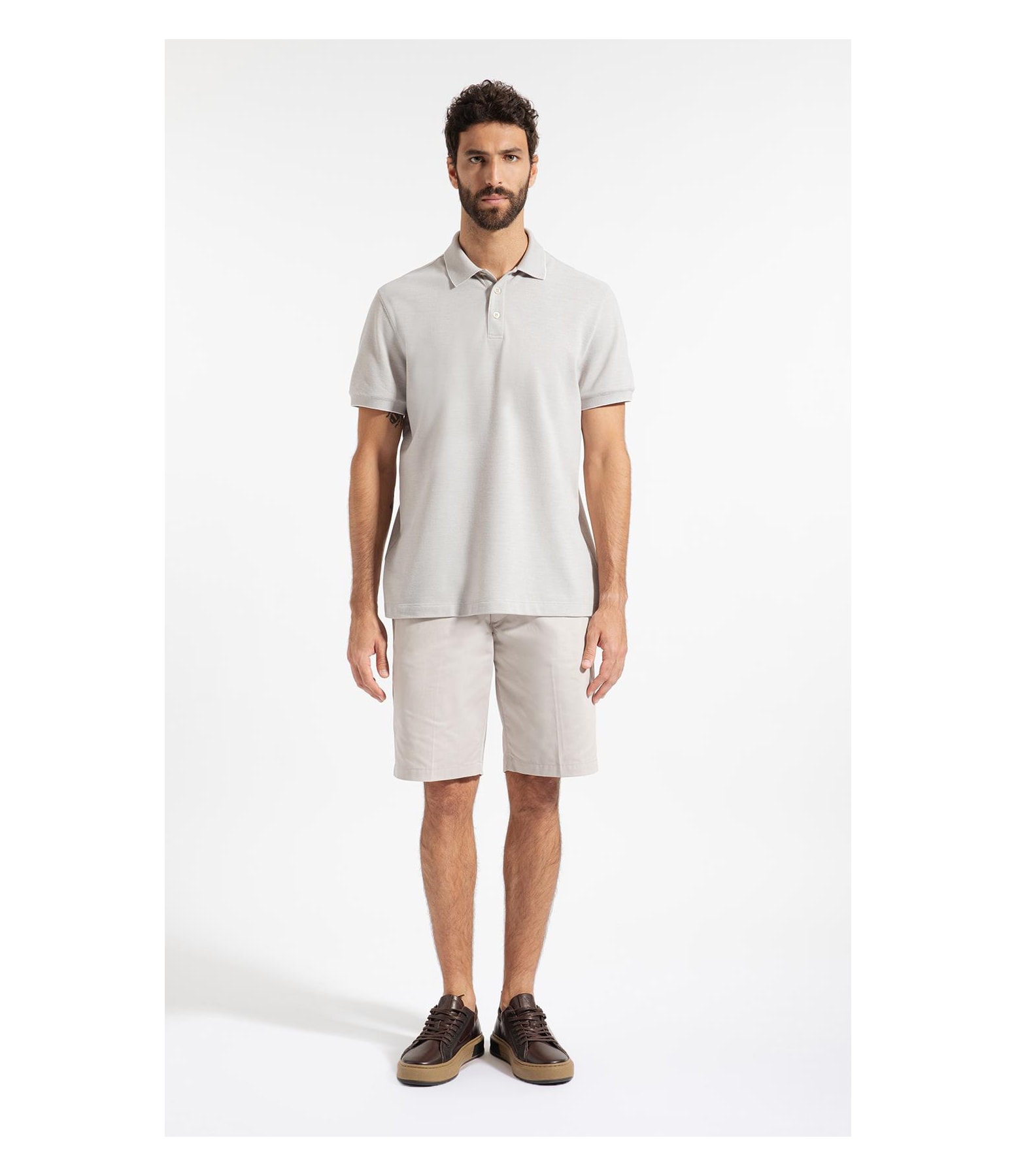 Polo Piquet Juno Cinza Claro