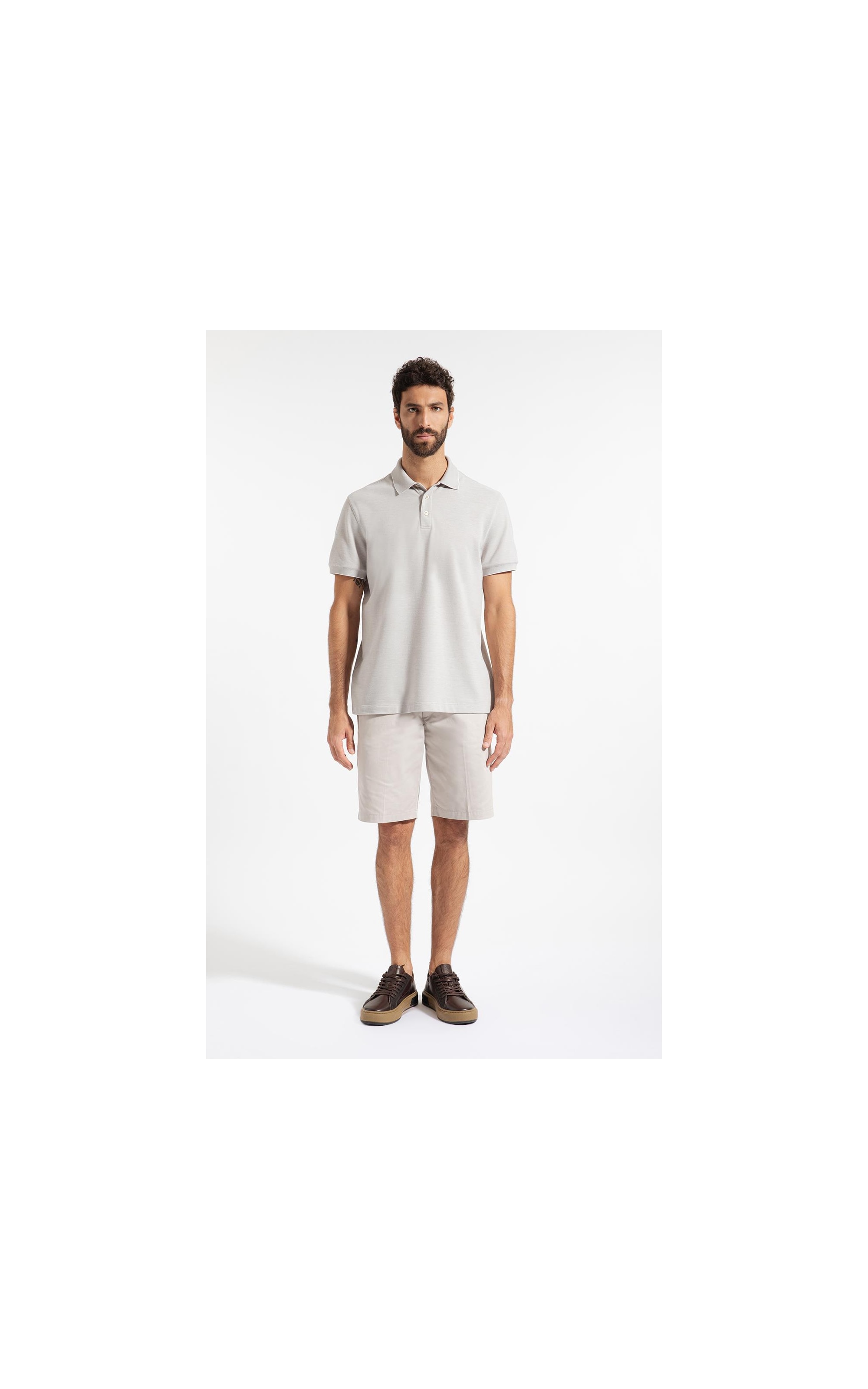 Polo Piquet Juno Cinza Claro