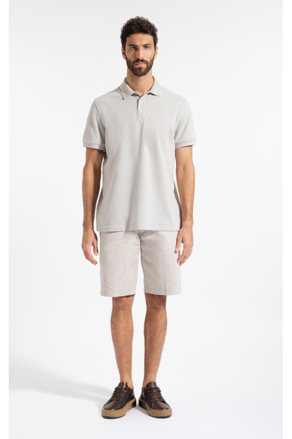 Polo Piquet Juno Cinza Claro