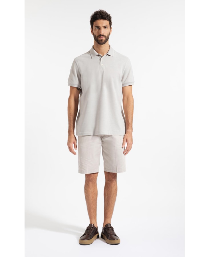 Polo Piquet Juno Cinza Claro