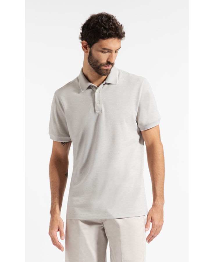 Polo Piquet Juno Cinza Claro