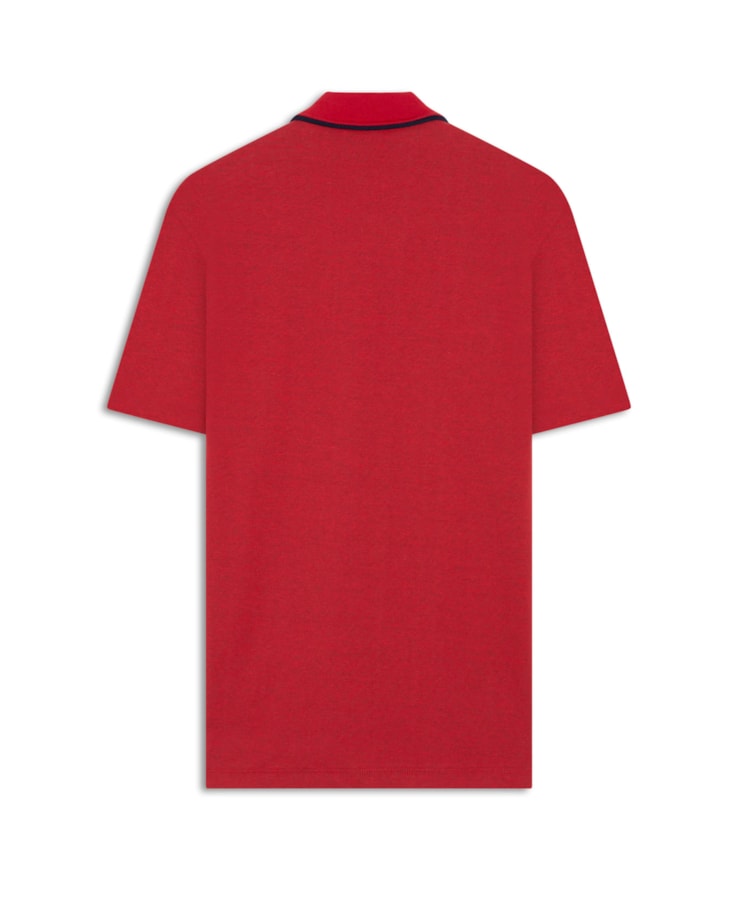 Polo Piquet Melange Friso Cereja Mescla