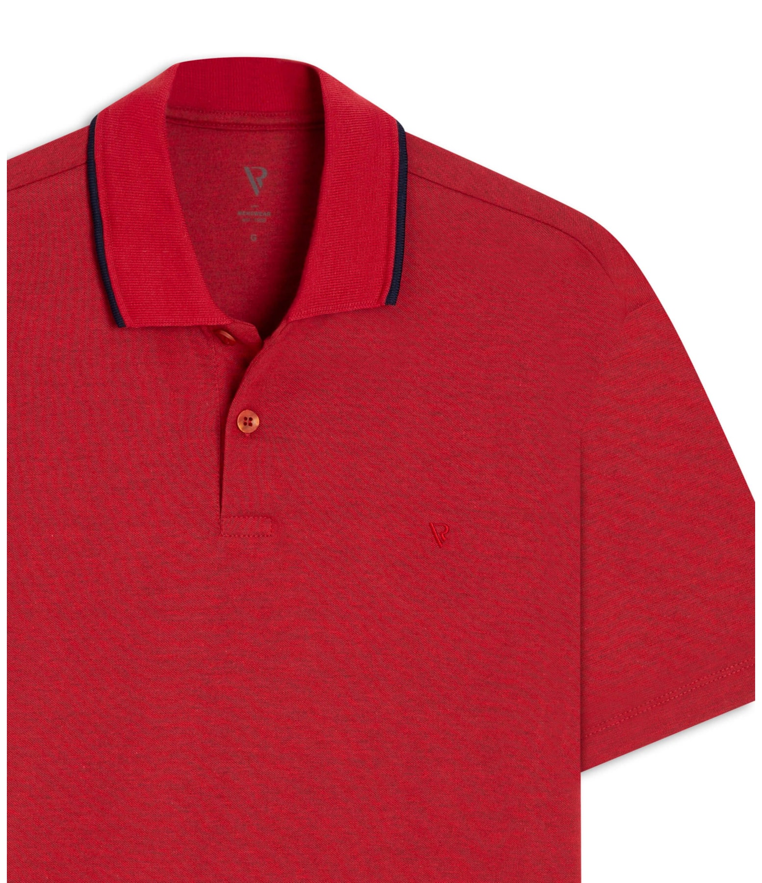 Polo Piquet Melange Friso Cereja Mescla