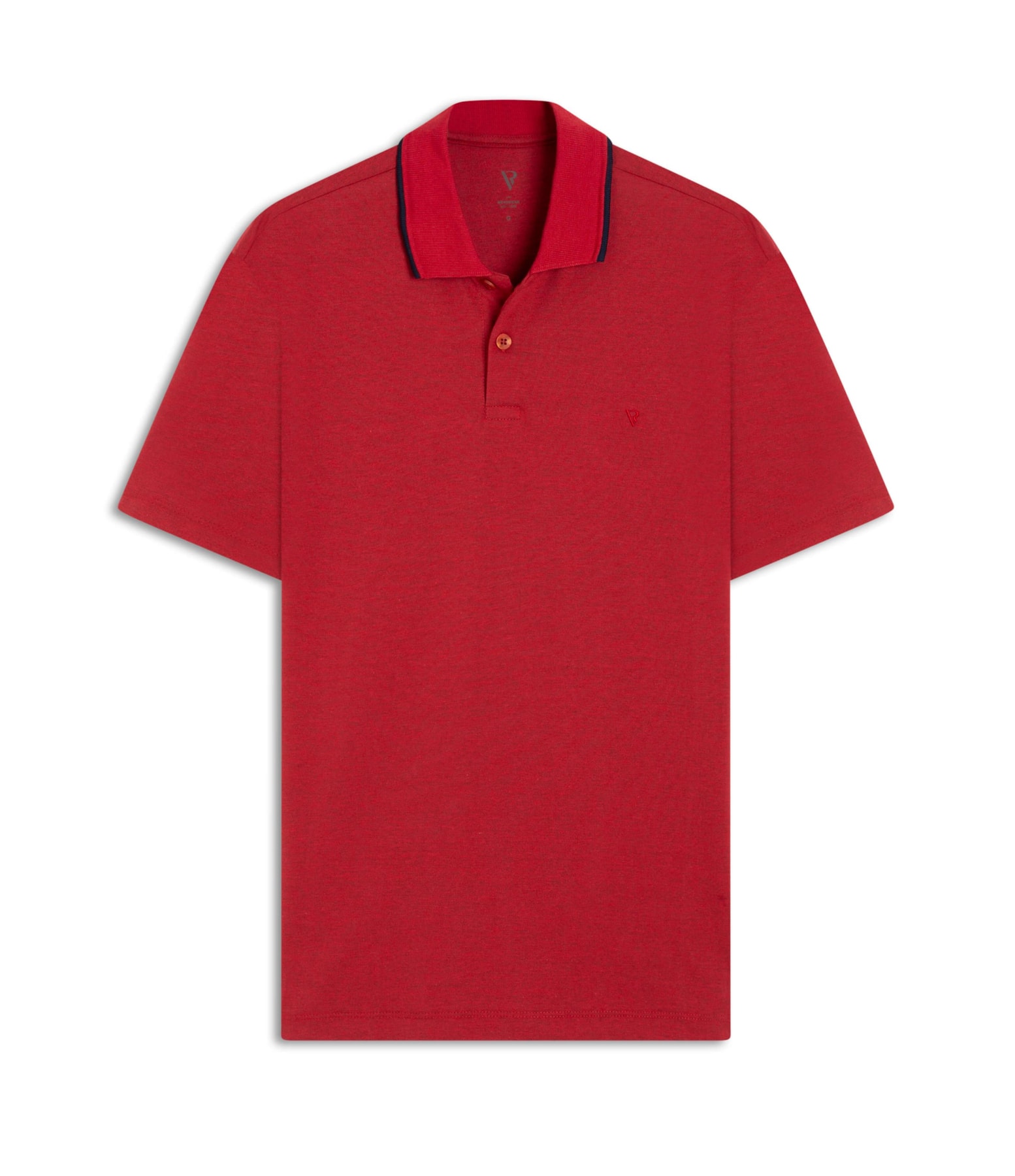 Polo Piquet Melange Friso Cereja Mescla