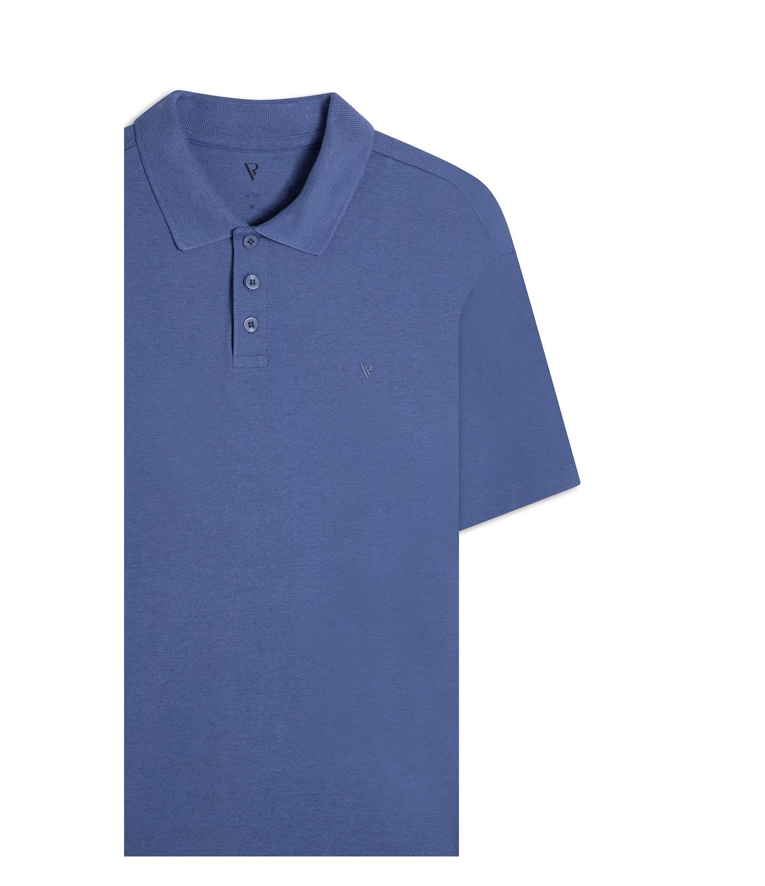 Polo Piquet Mescla Básica Azul Jeans