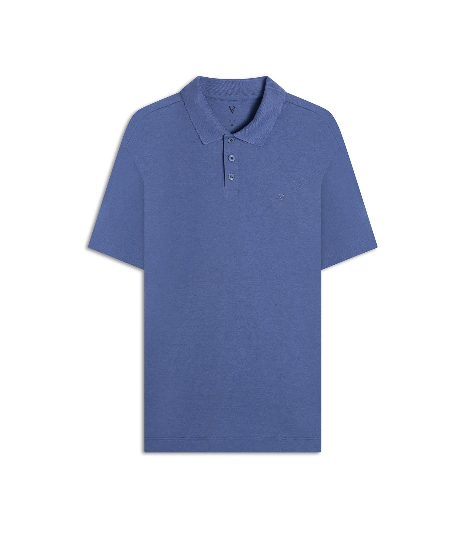 Polo Piquet Mescla Básica Azul Jeans