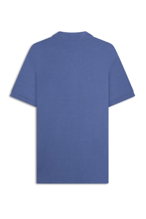 Polo Piquet Mescla Básica Azul Jeans