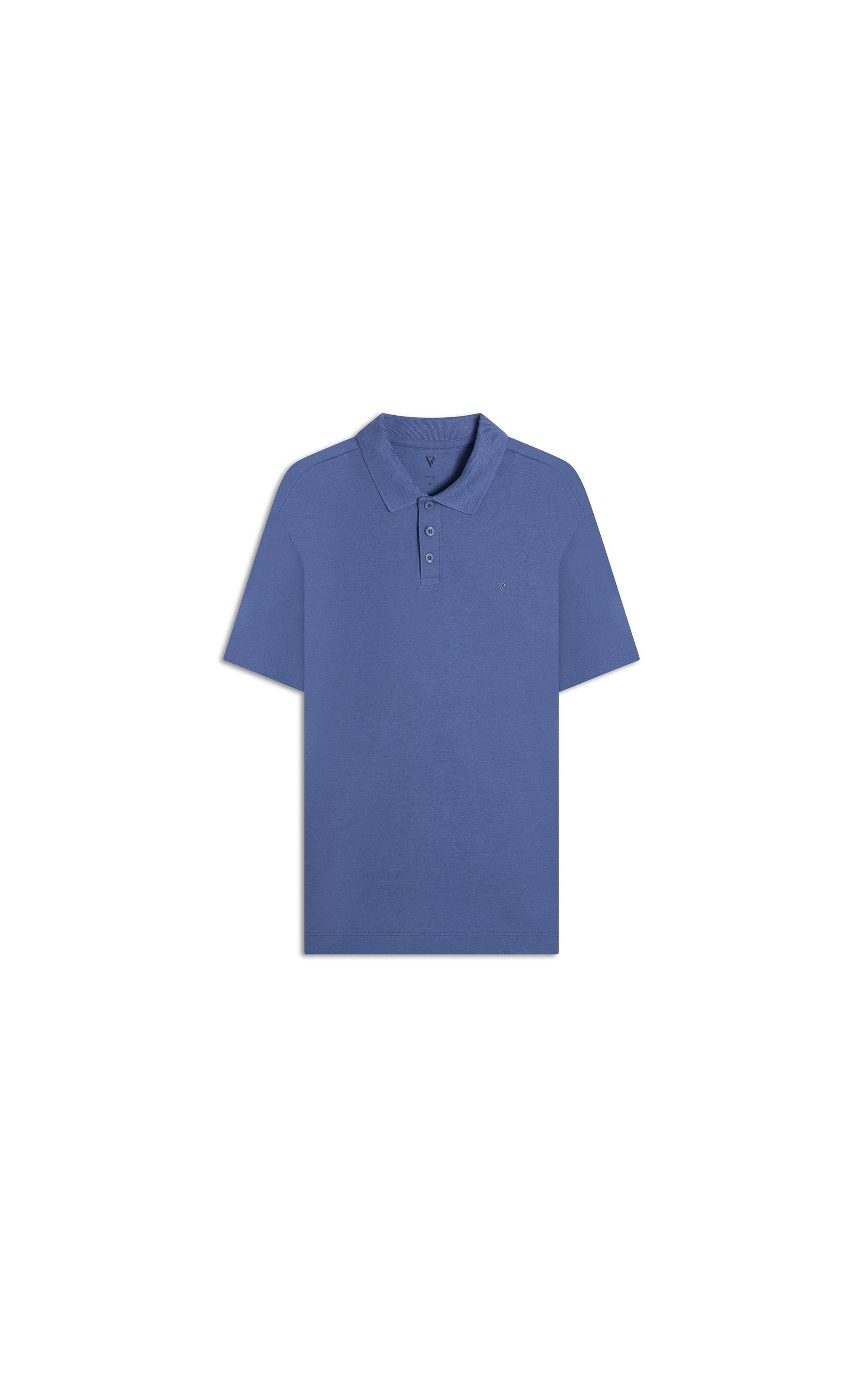 Polo Piquet Mescla Básica Azul Jeans