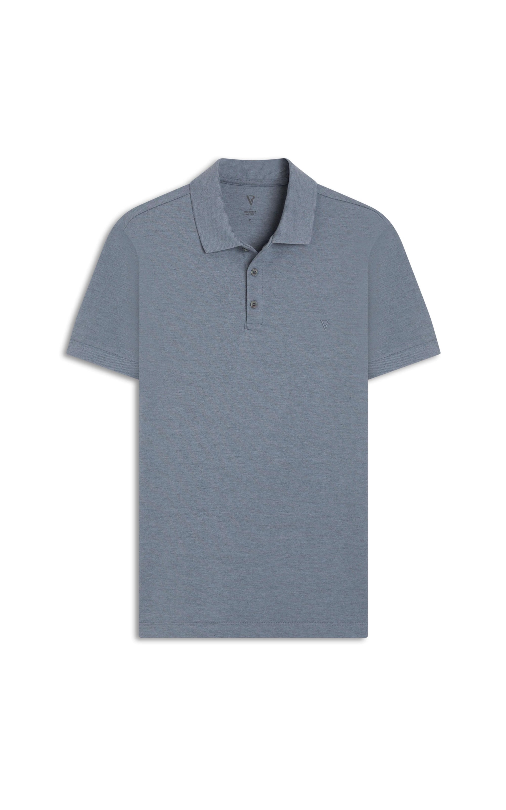 Polo Piquet Mescla Básica Azul Mescla
