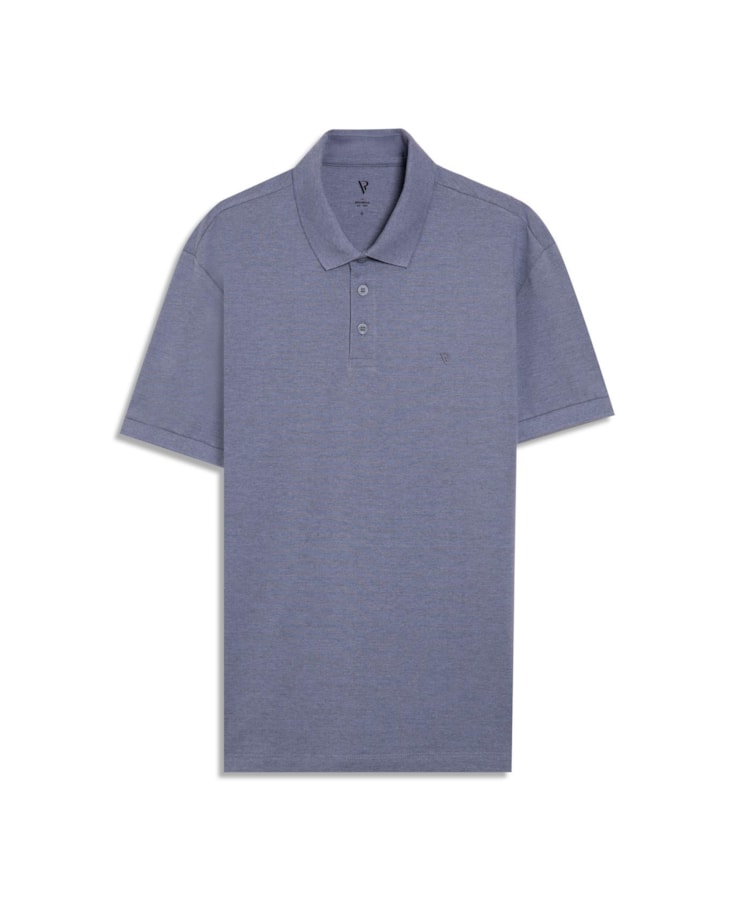 Polo Piquet Mescla Básica Azul Pervante
