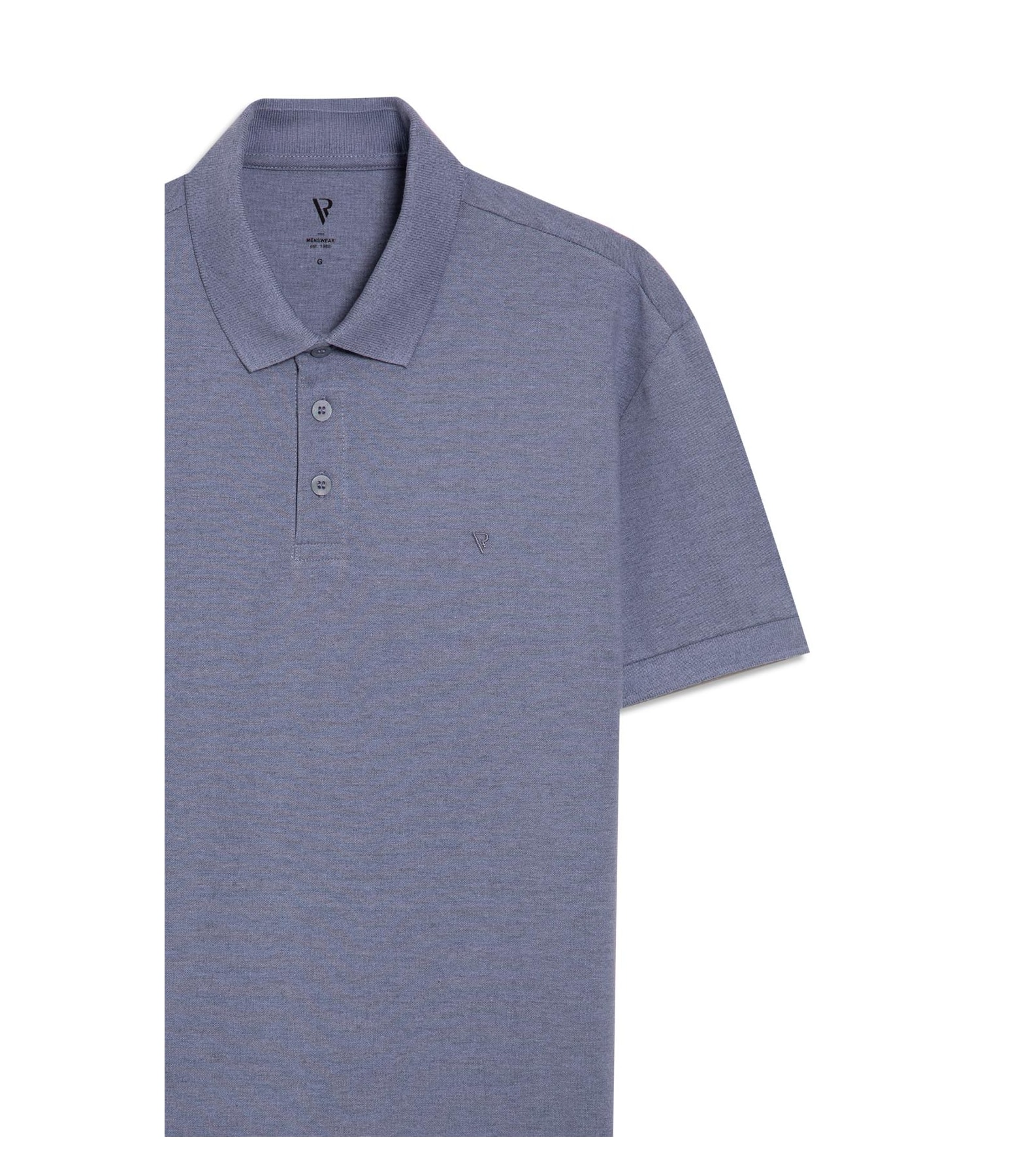 Polo Piquet Mescla Básica Azul Pervante