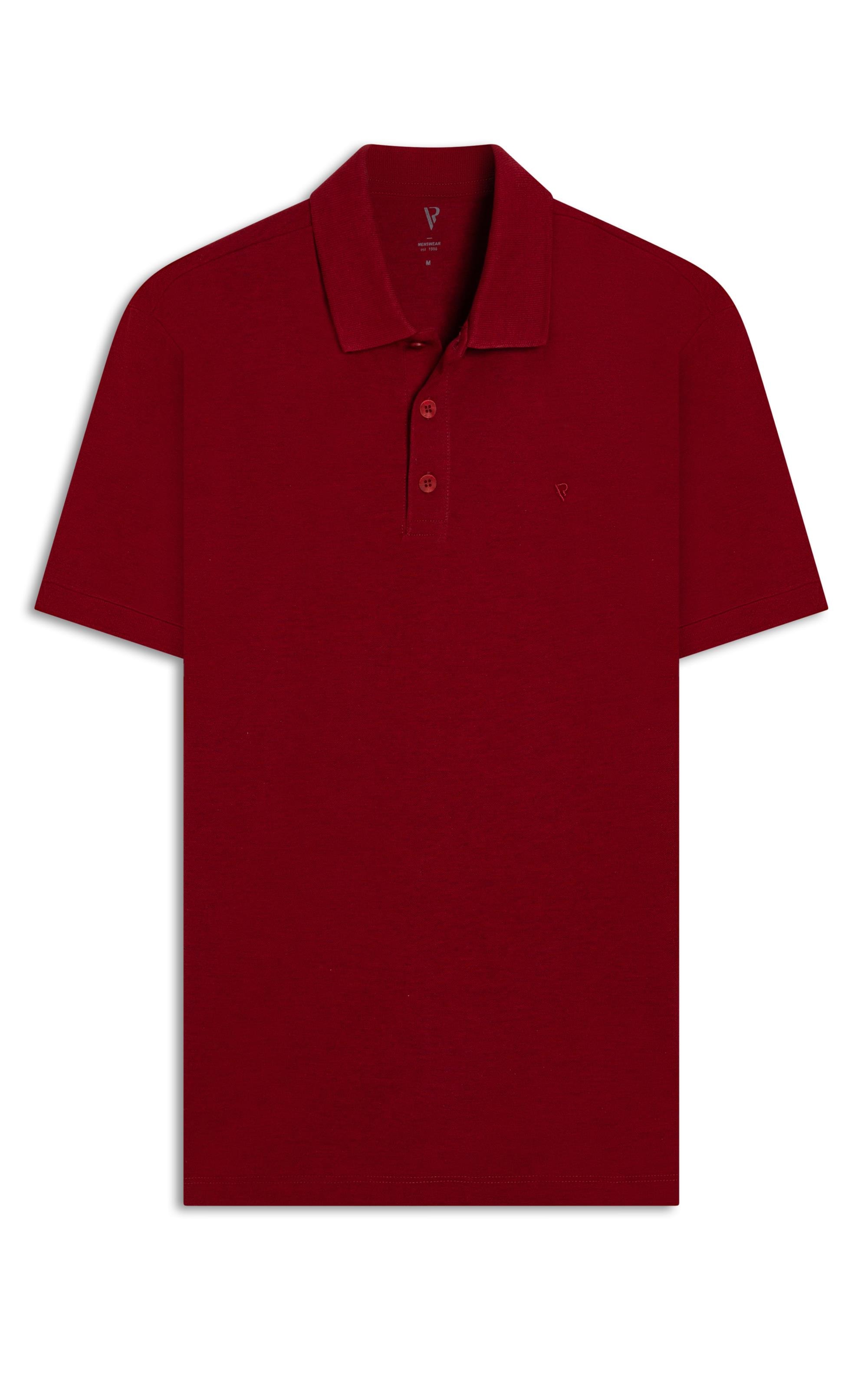 Polo Piquet Mescla Básica Cereja