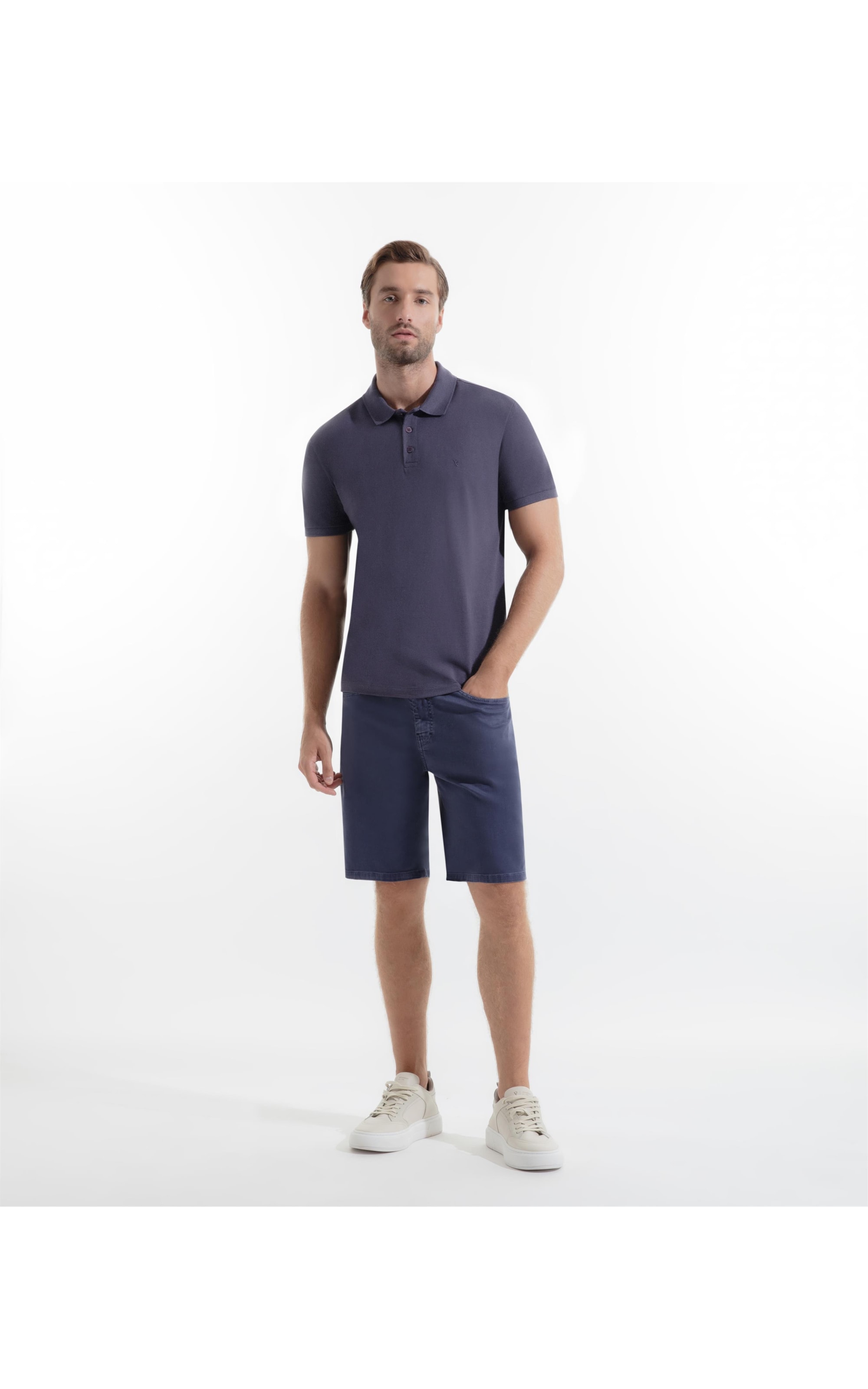 Polo Piquet Mescla Básica Old Purple Mescla