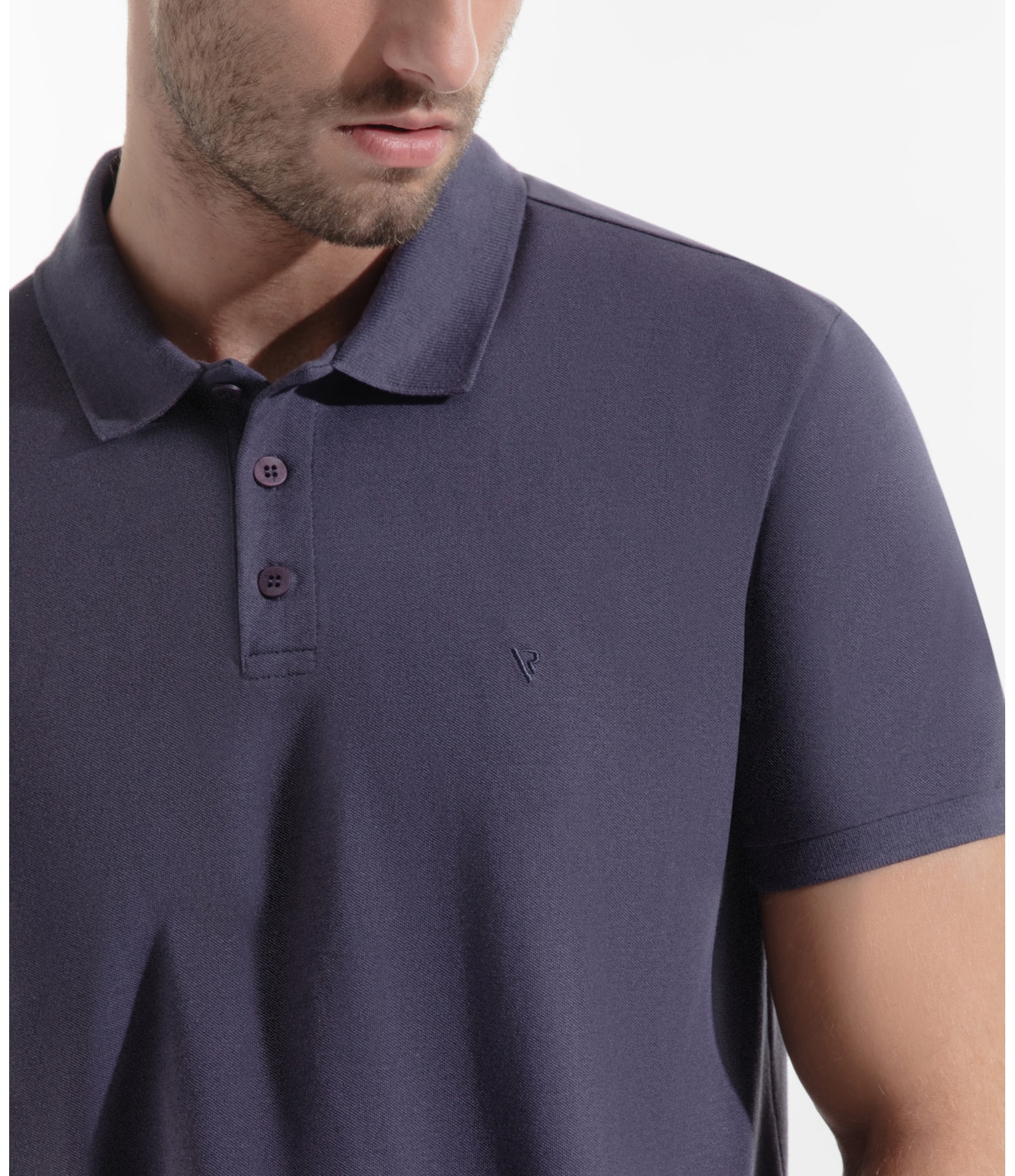 Polo Piquet Mescla Básica Old Purple Mescla