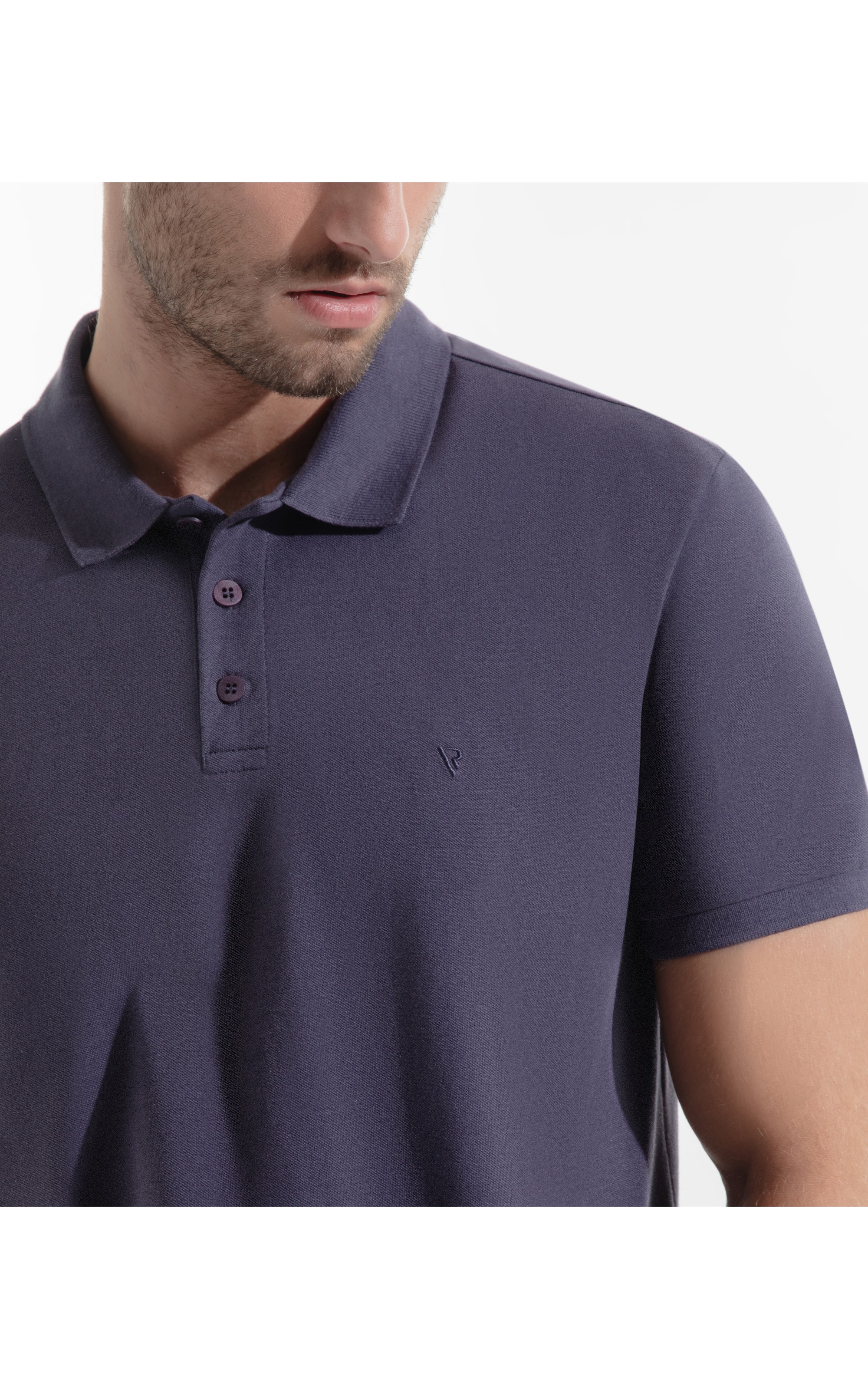 Polo Piquet Mescla Básica Old Purple Mescla