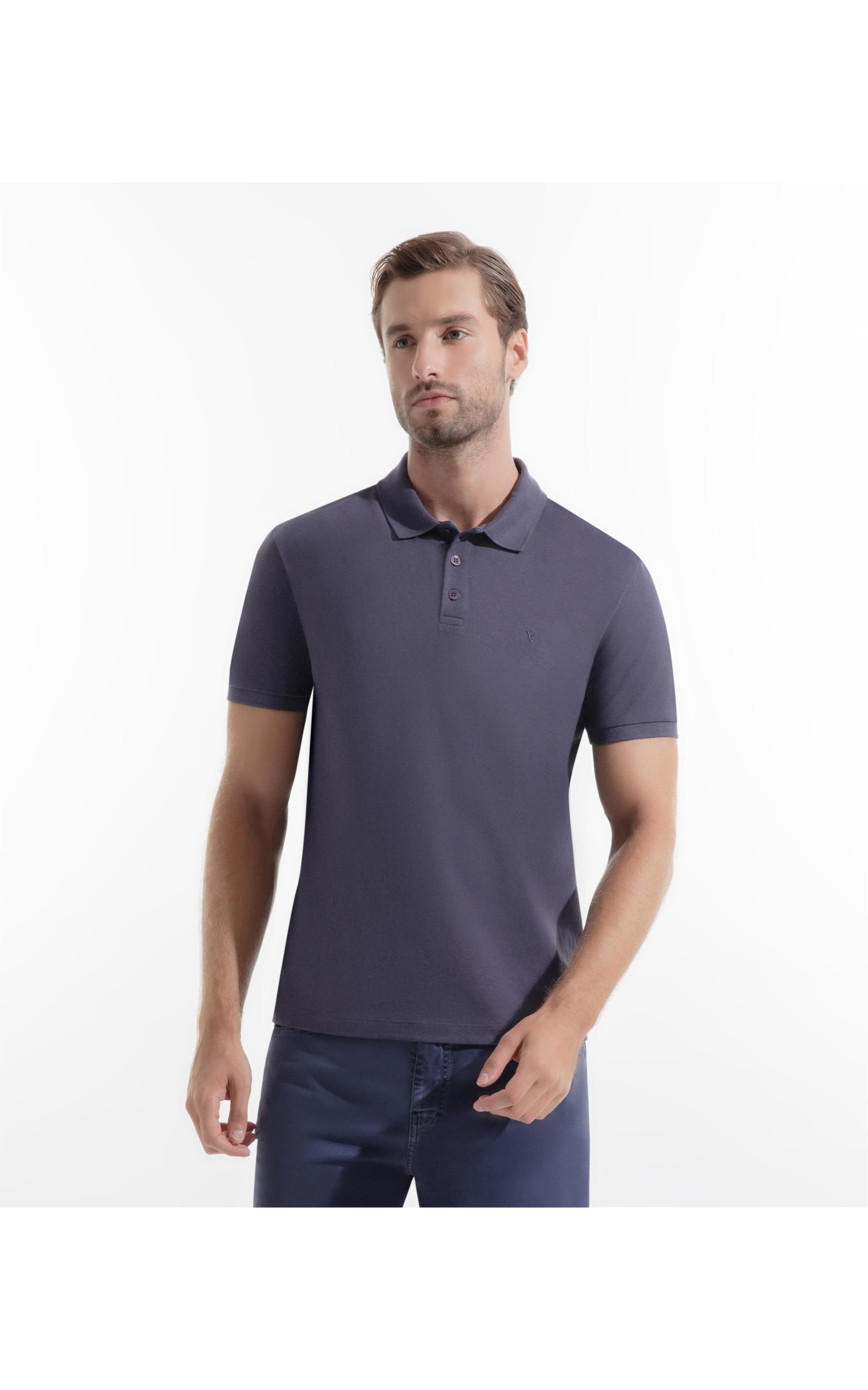 Polo Piquet Mescla Básica Old Purple Mescla
