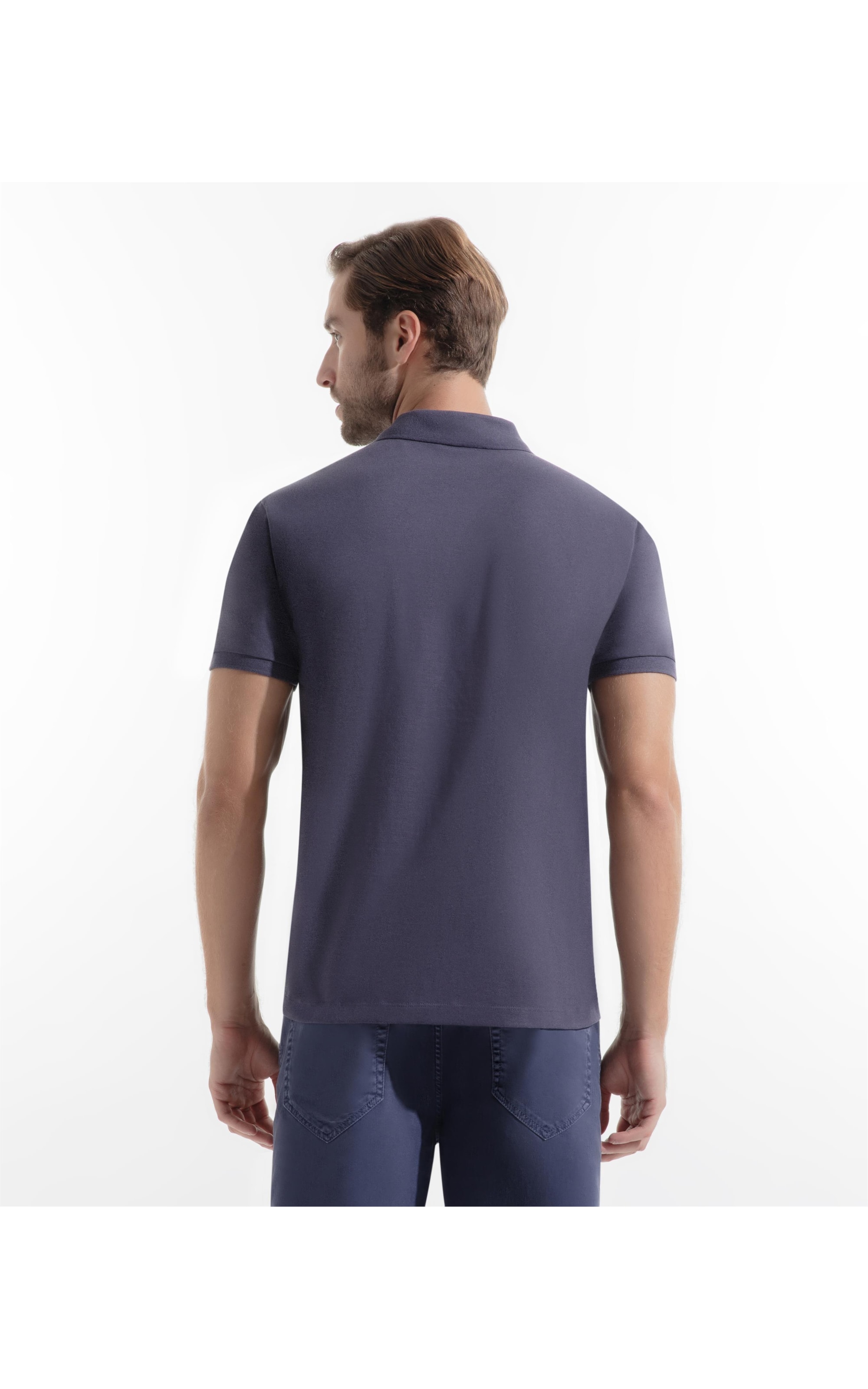 Polo Piquet Mescla Básica Old Purple Mescla